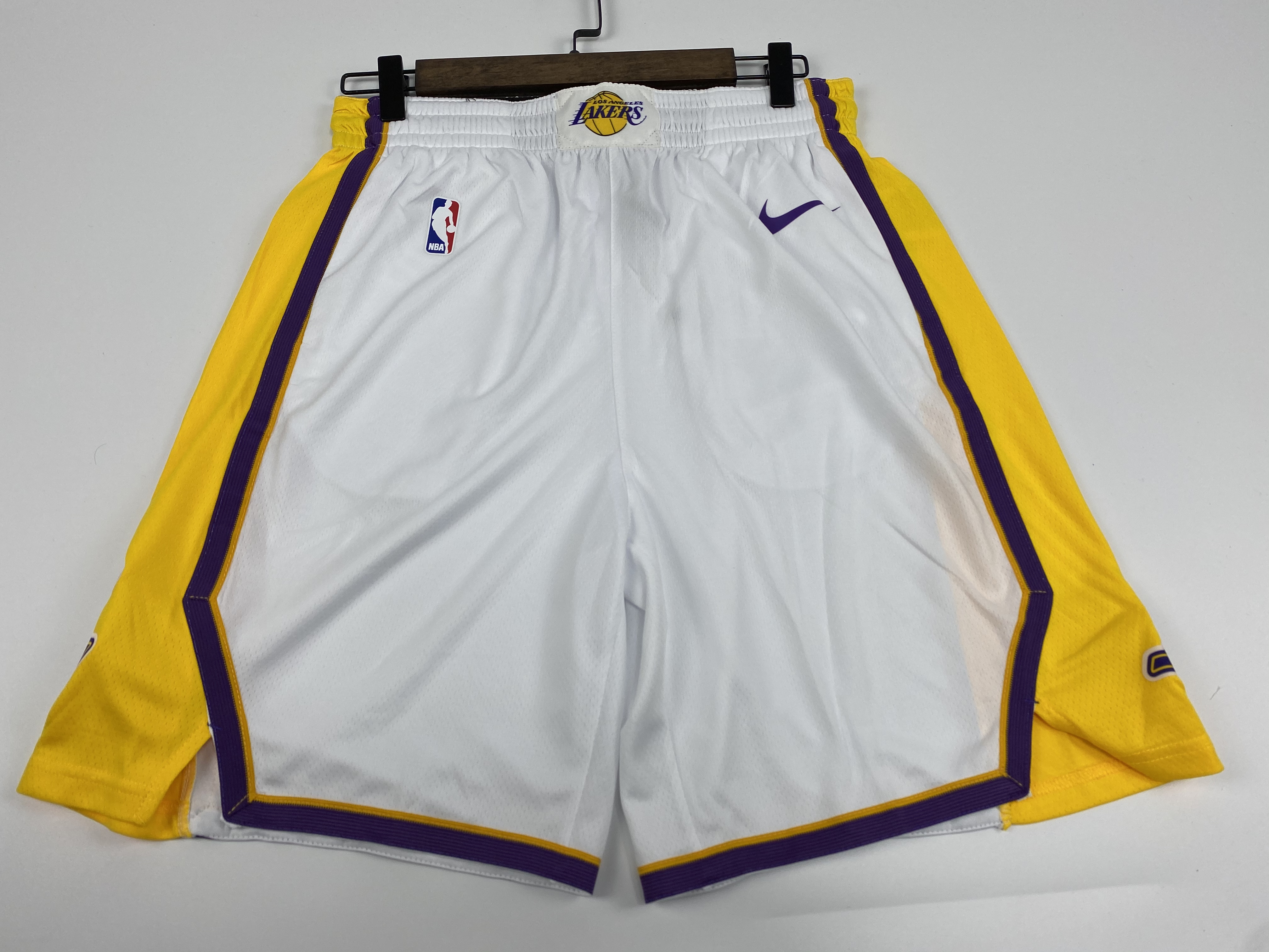 Lakers White V-Neck Hot Pressed Jersey