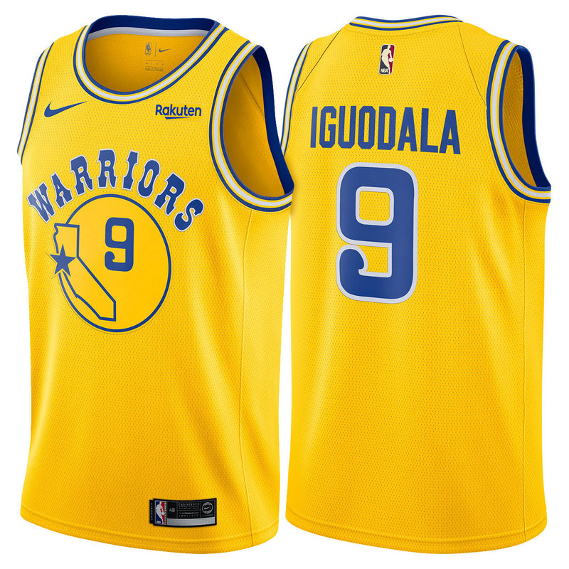 Golden State Retro Yellow  Hot Pressed Jersey