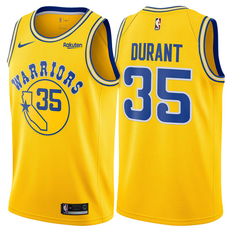 Golden State Retro Yellow  Hot Pressed Jersey