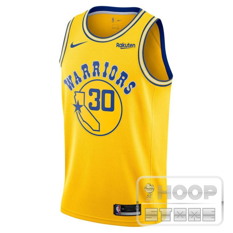 Golden State Retro Yellow  Hot Pressed Jersey