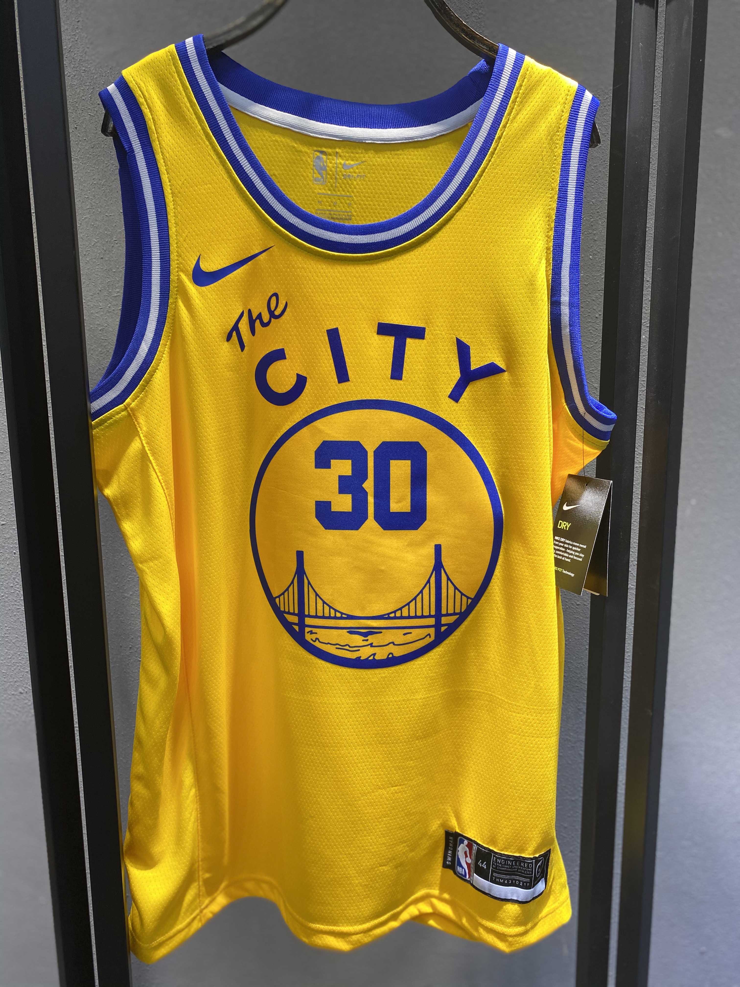 Golden State Retro Yellow  Hot Pressed Jersey