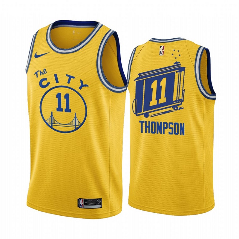 Golden State Retro Yellow  Hot Pressed Jersey