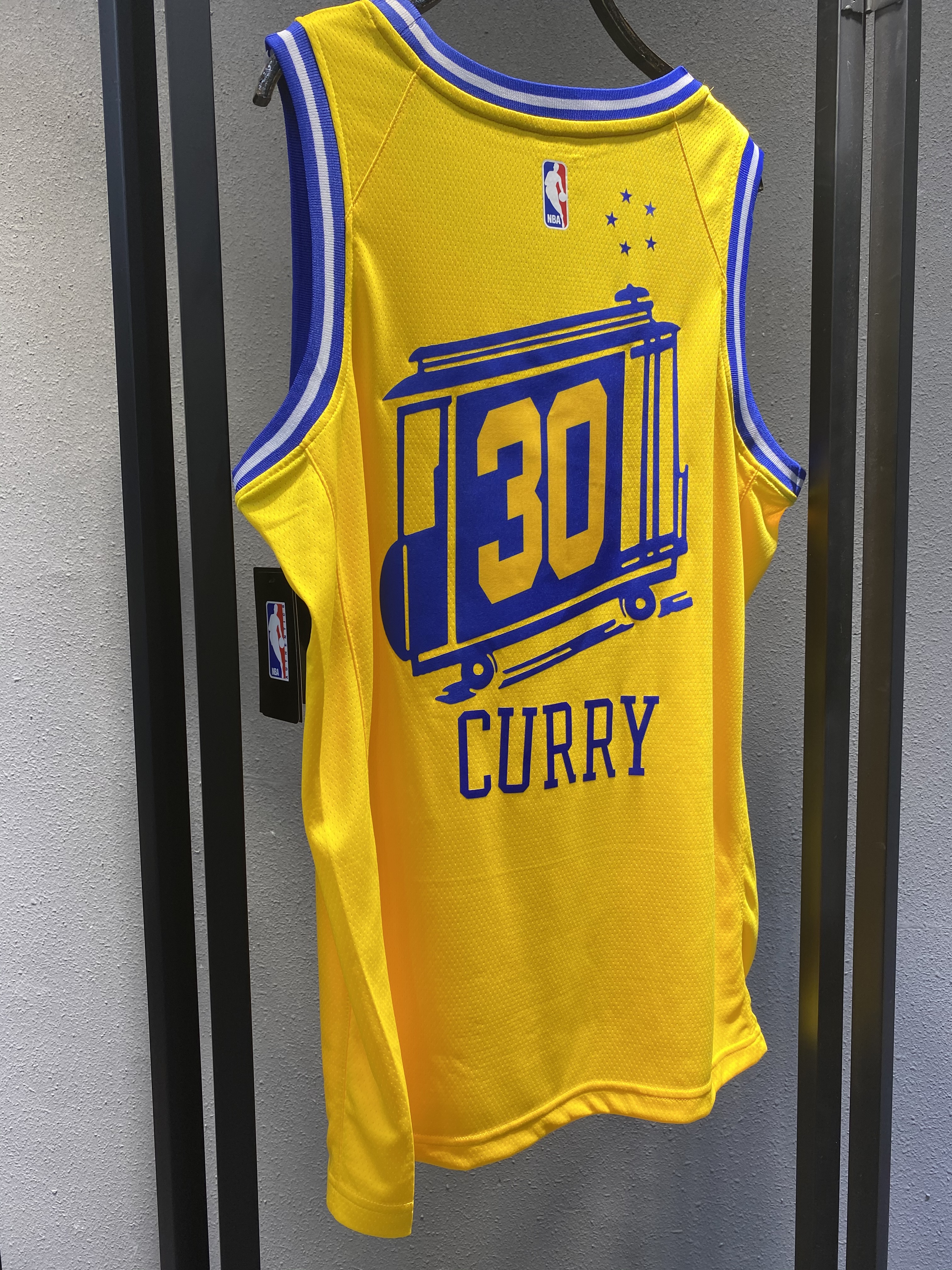Golden State Retro Yellow  Hot Pressed Jersey