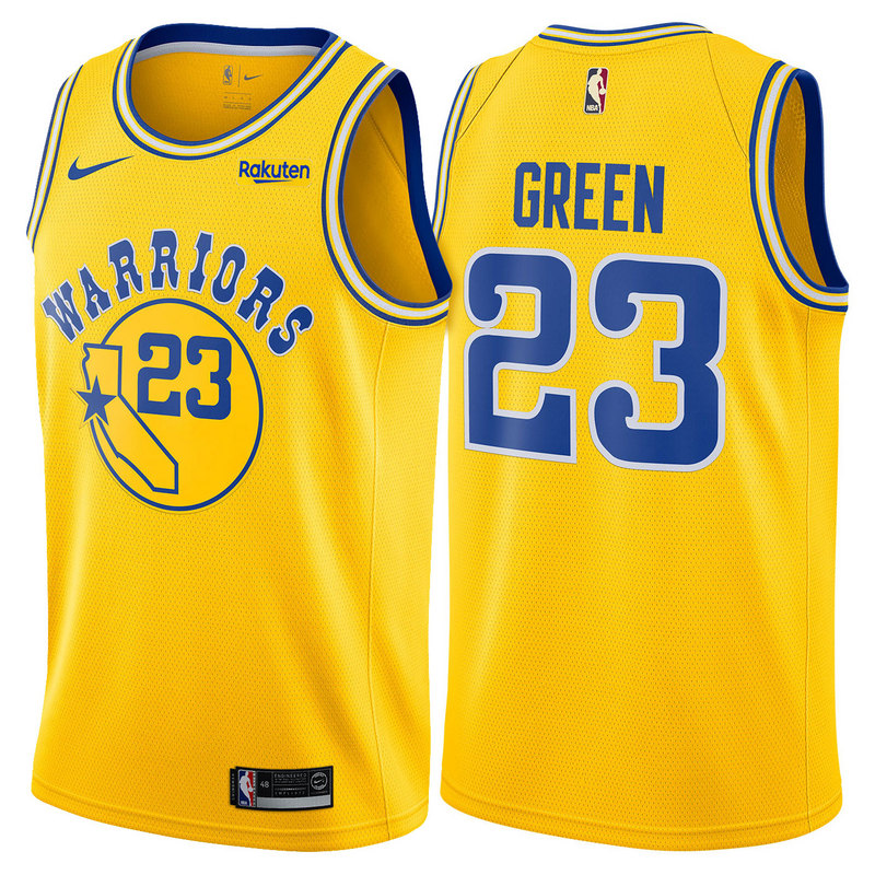Golden State Retro Yellow  Hot Pressed Jersey