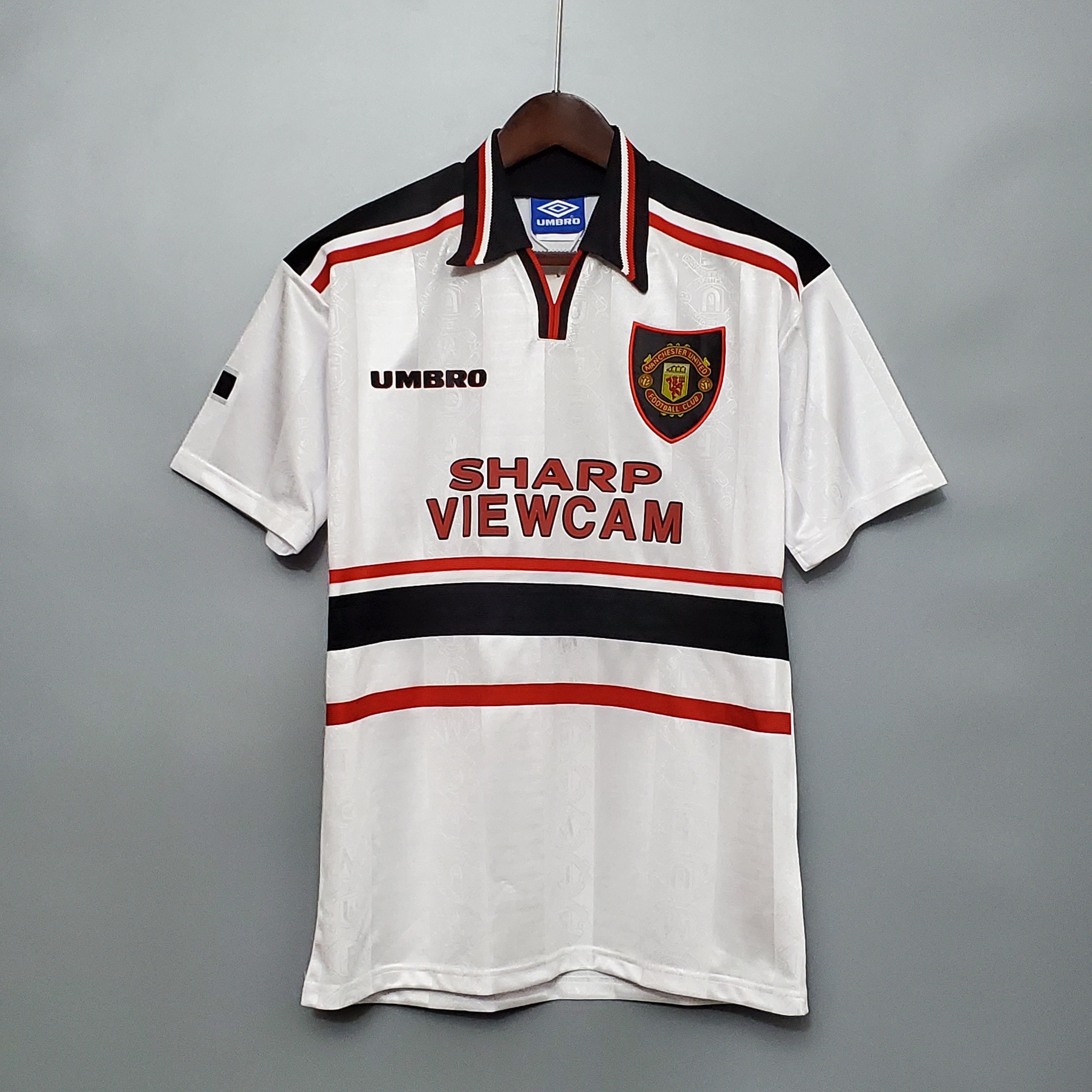 97-98 Manchester United White  Retro Jersey/97-98曼联白色