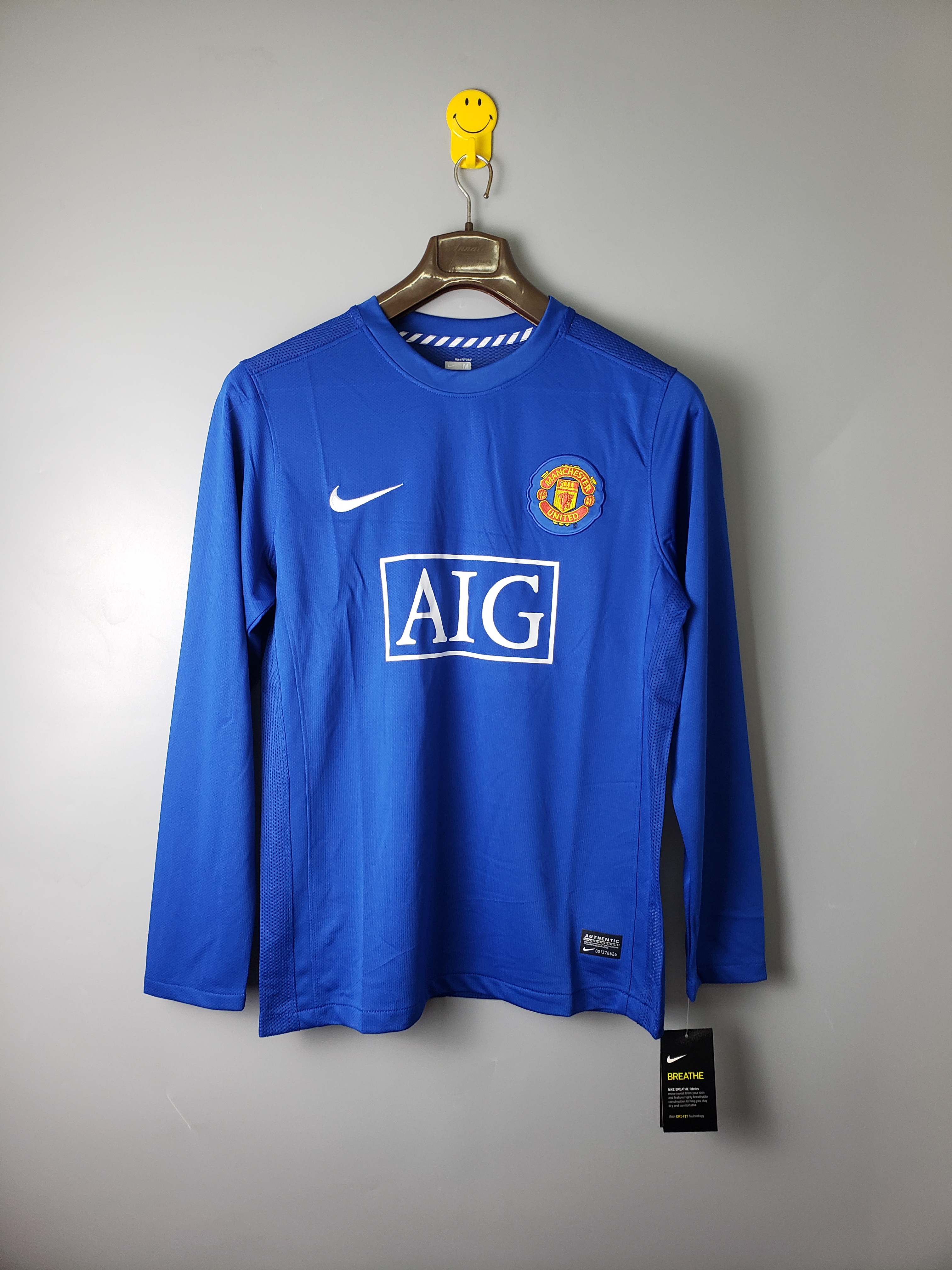 08-09 Manchester United Blue Long Sleeve Retro Jersey/08-09曼联蓝色长袖