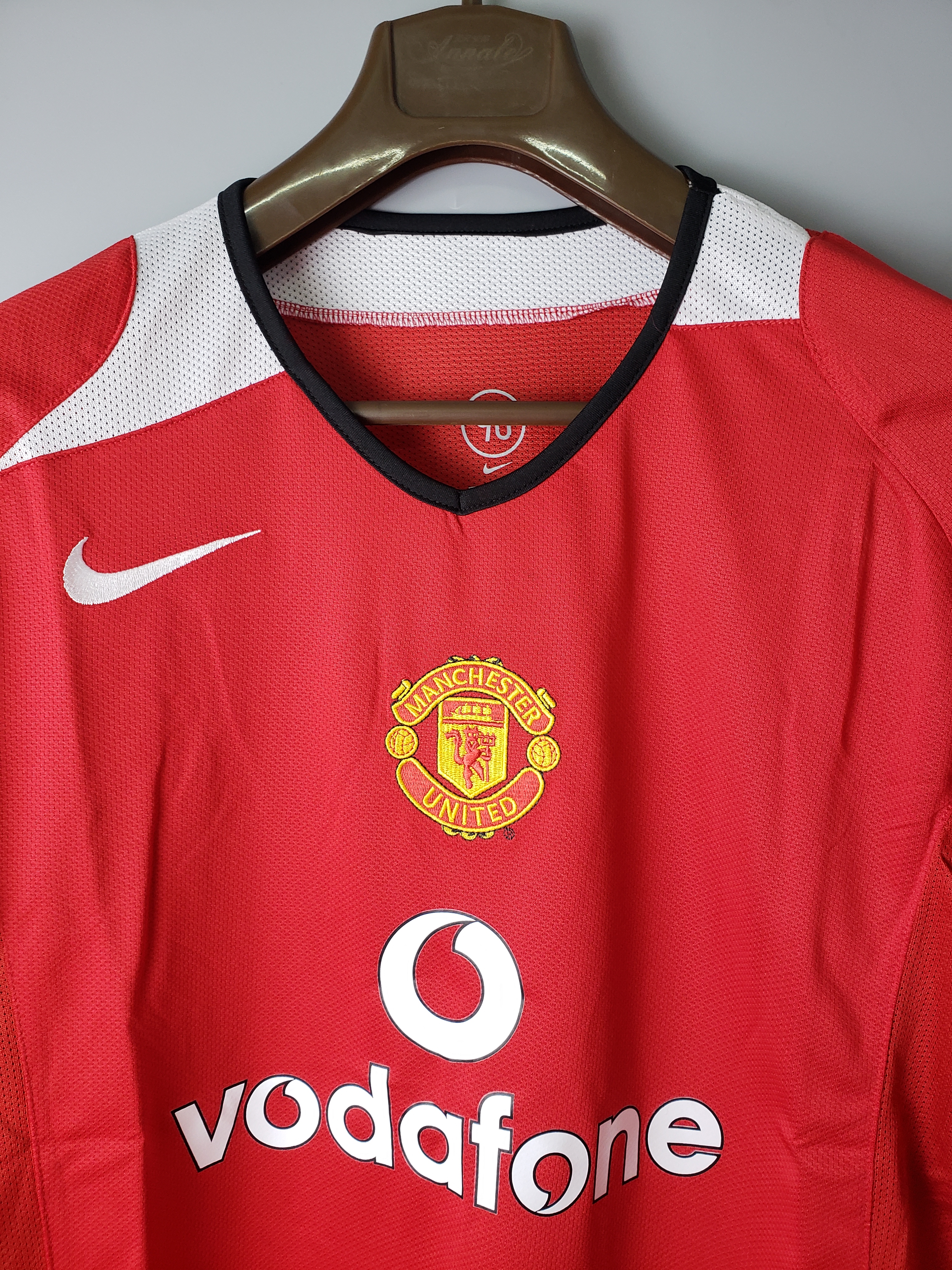 2005 Manchester United Home Red Long Sleeve Retro Jersey/2005曼联主场长袖
