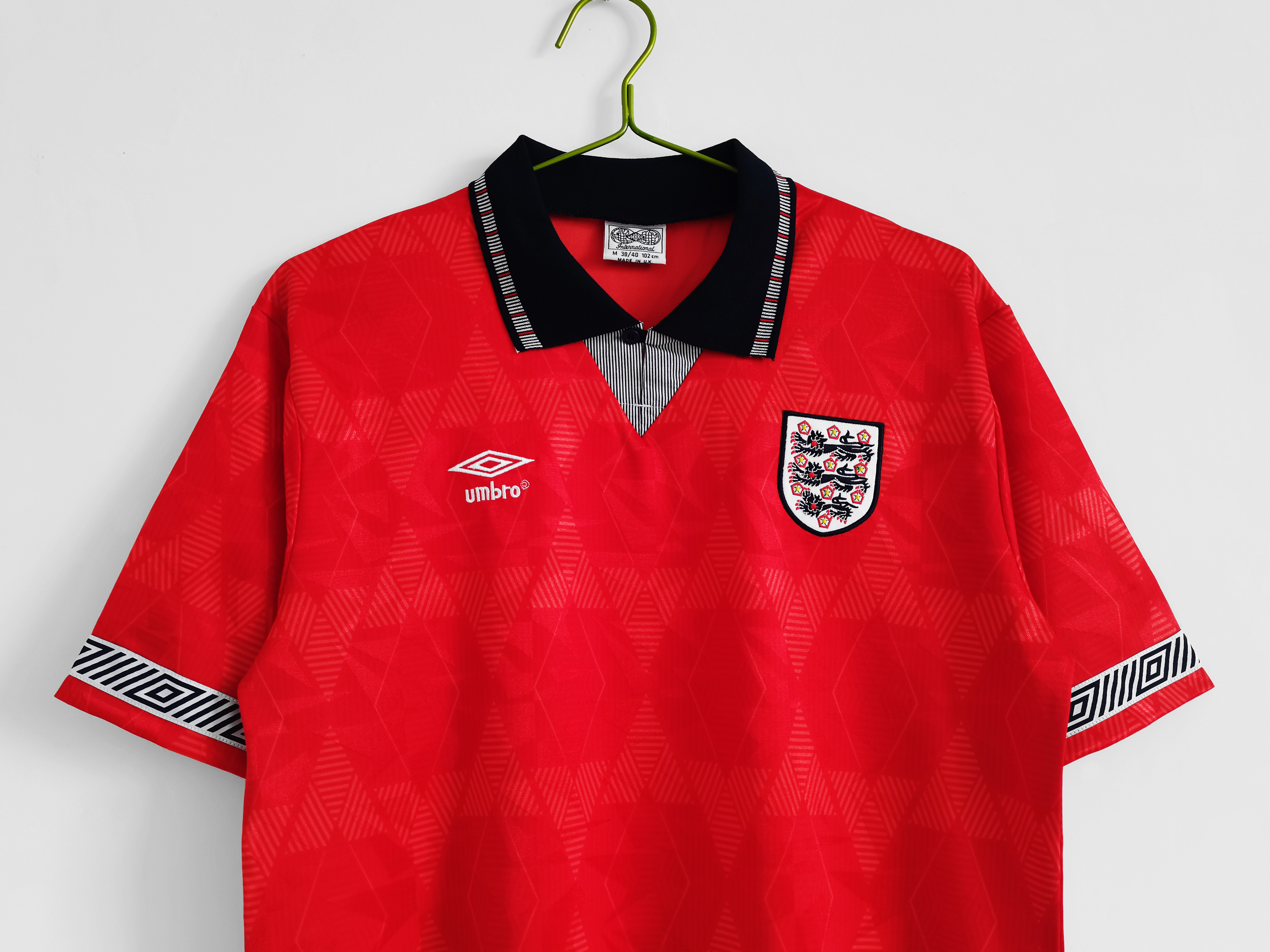 1990 England Away Red Retro Jersey/1990 英格兰客场