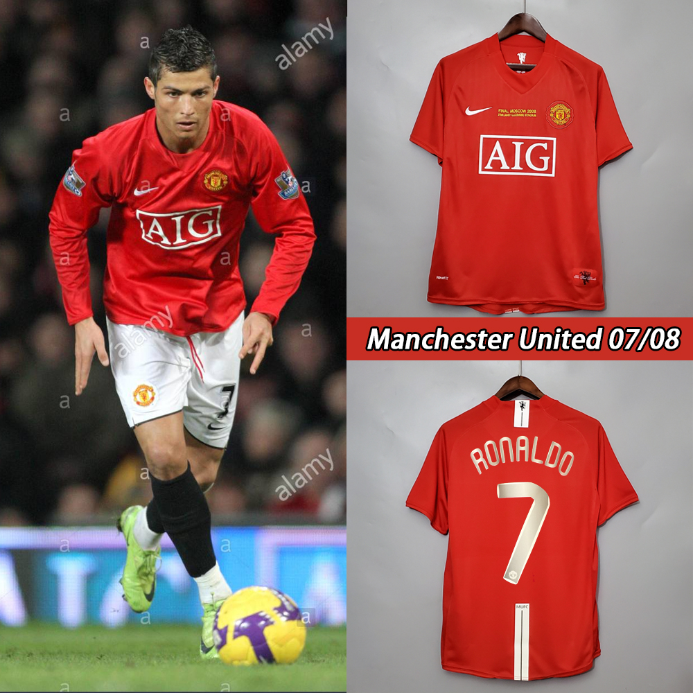 07-08 Manchester United Home Retro Jersey with 7#RONALDO/07-08 曼联主场7号罗纳尔多