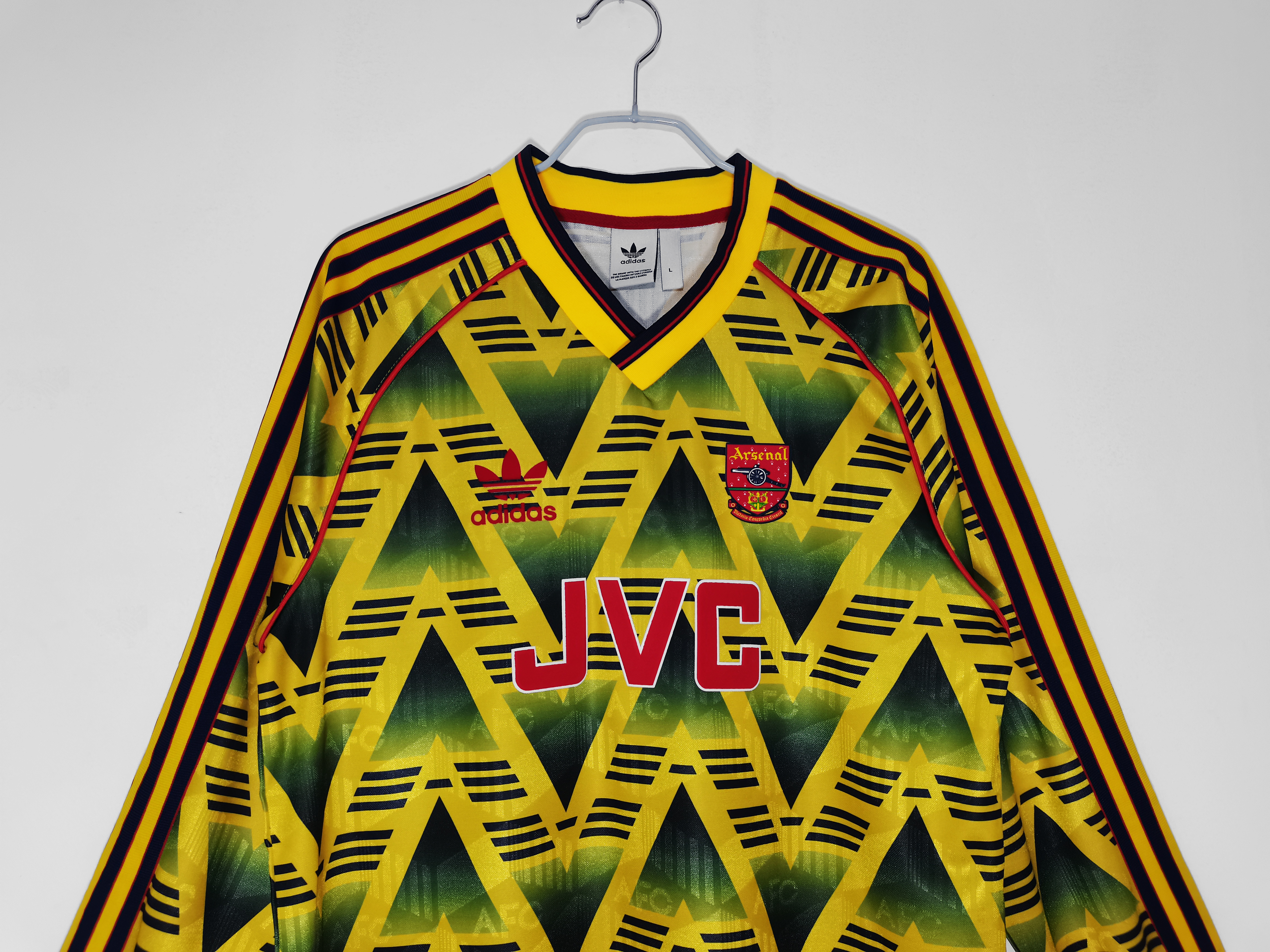 91-93 Arsenal Away Long Sleeve Retro Jersey/91-93 阿森纳客场长袖