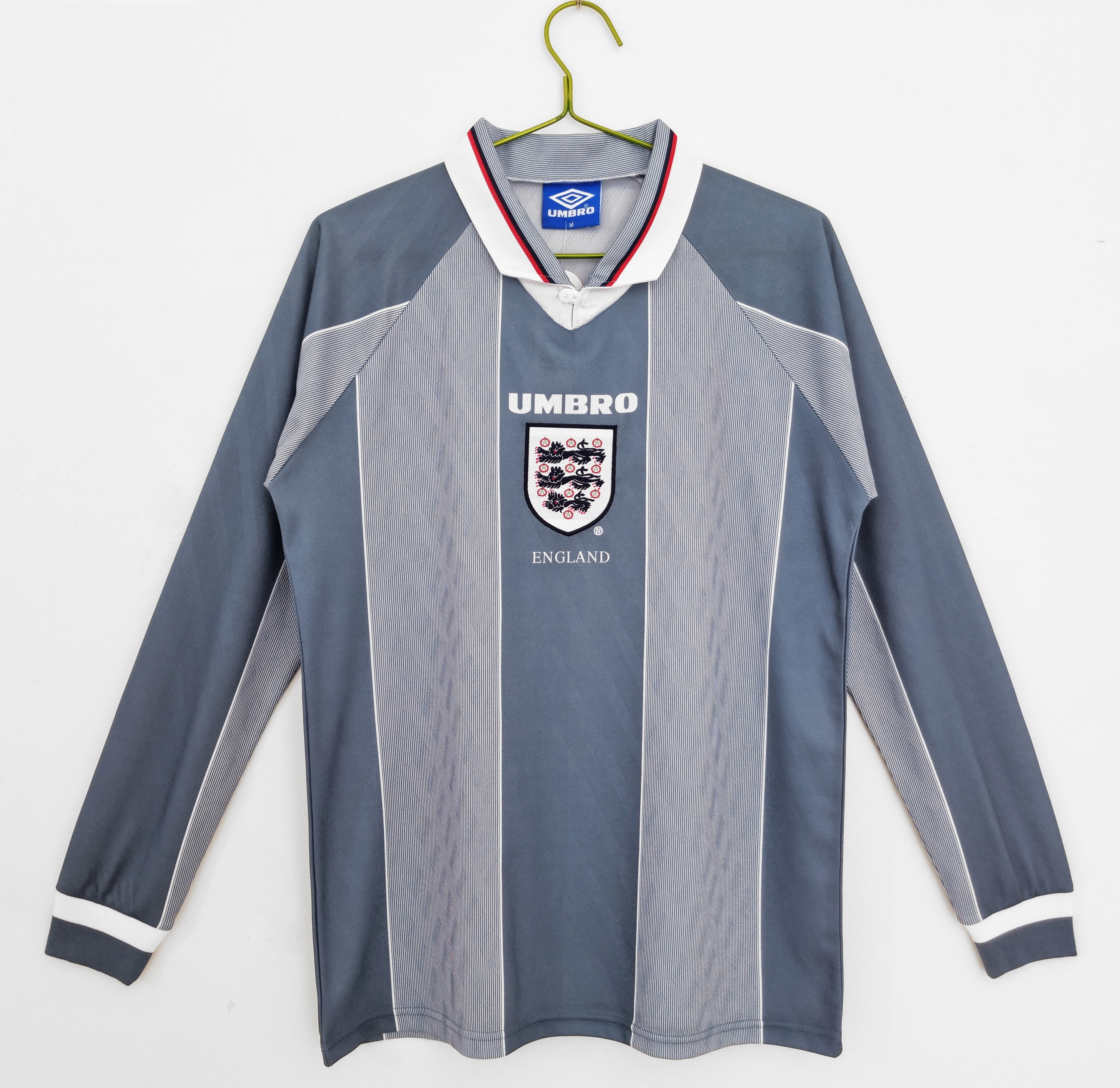 1996 England Away Retro Long Sleeve Jersey/1996 英格兰客场长袖