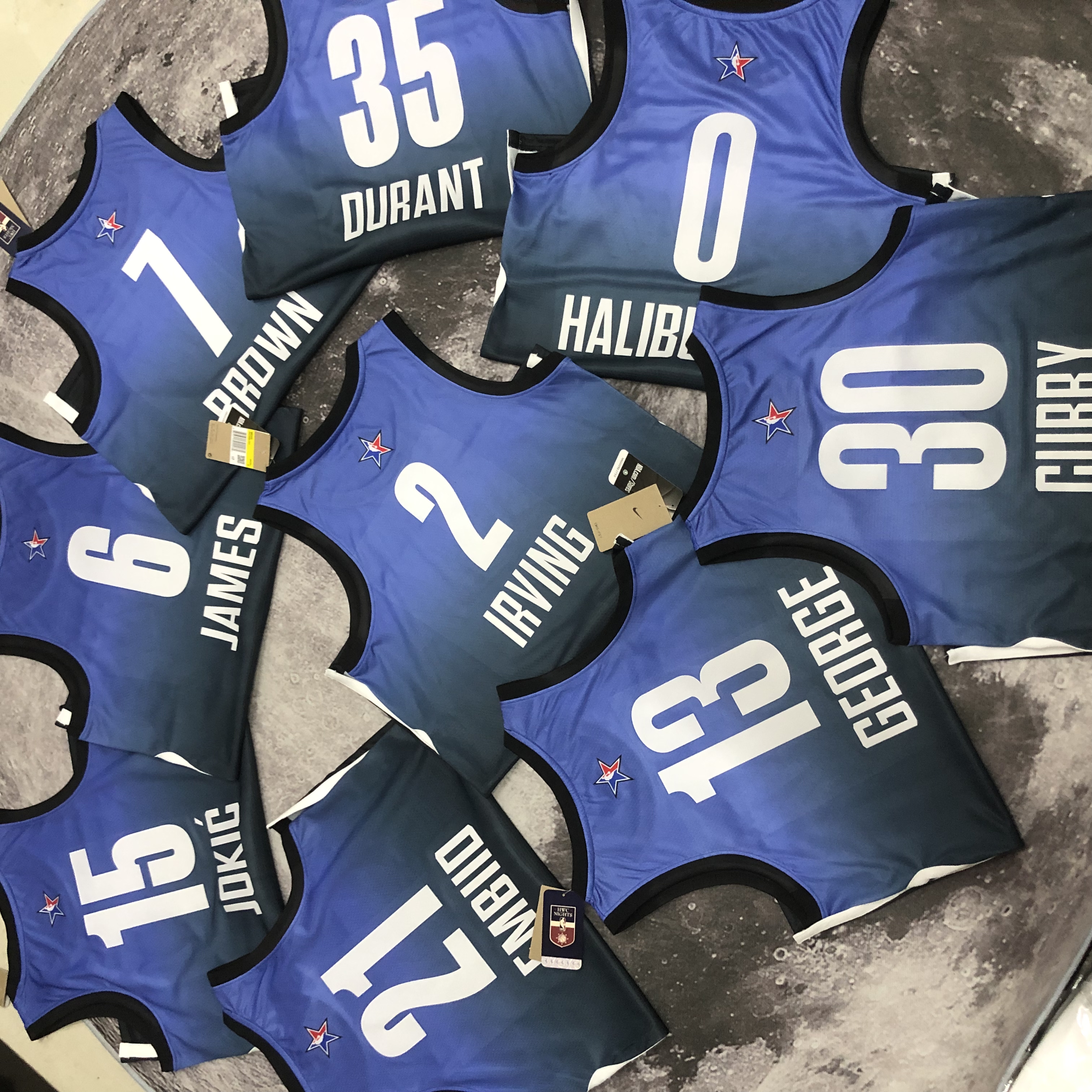 2023 NBA All Star Blue  35#DURANT Hot Pressed Jersey