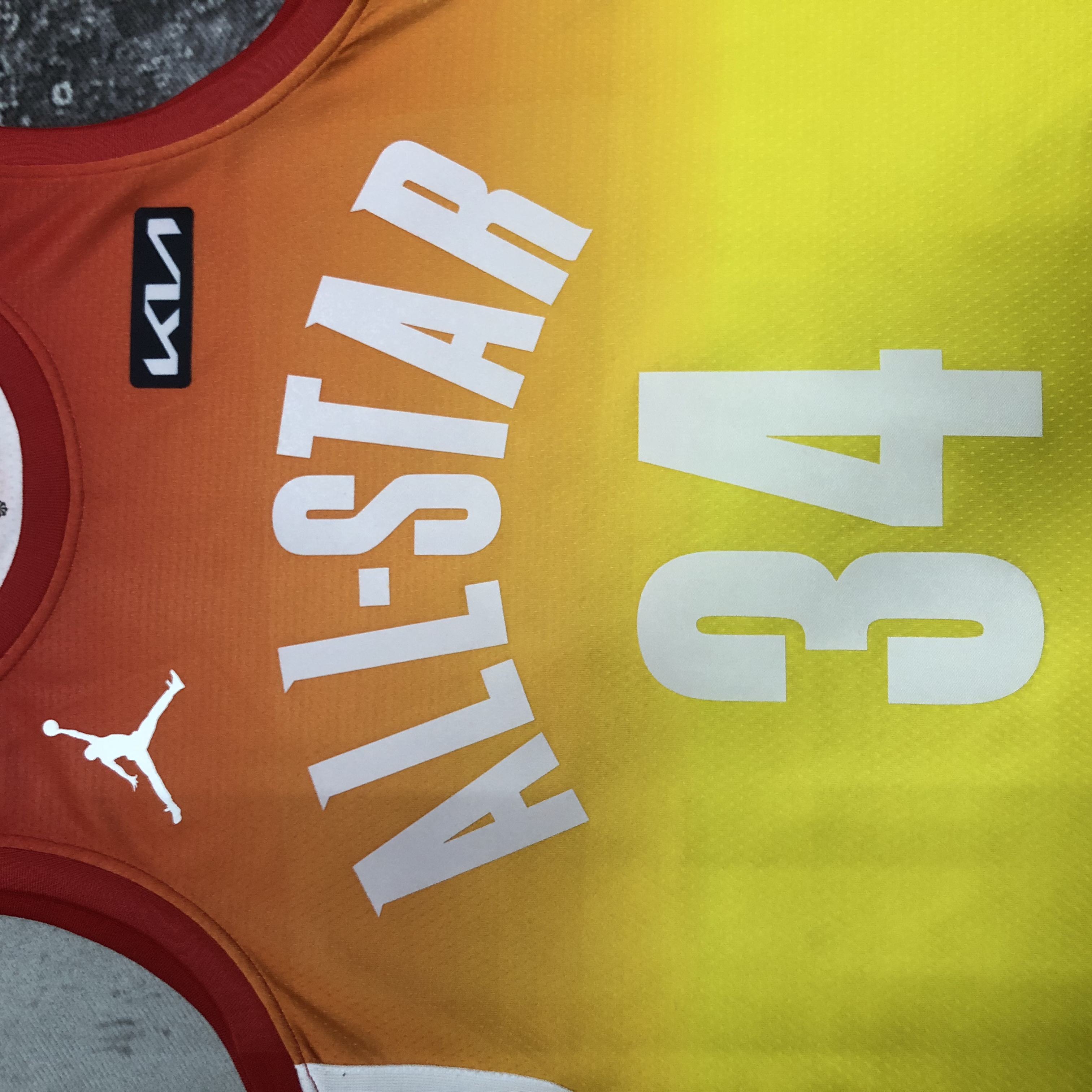 2023 NBA All Star Yellow  34#ANTETOKOUNMPO  Hot Pressed Jersey