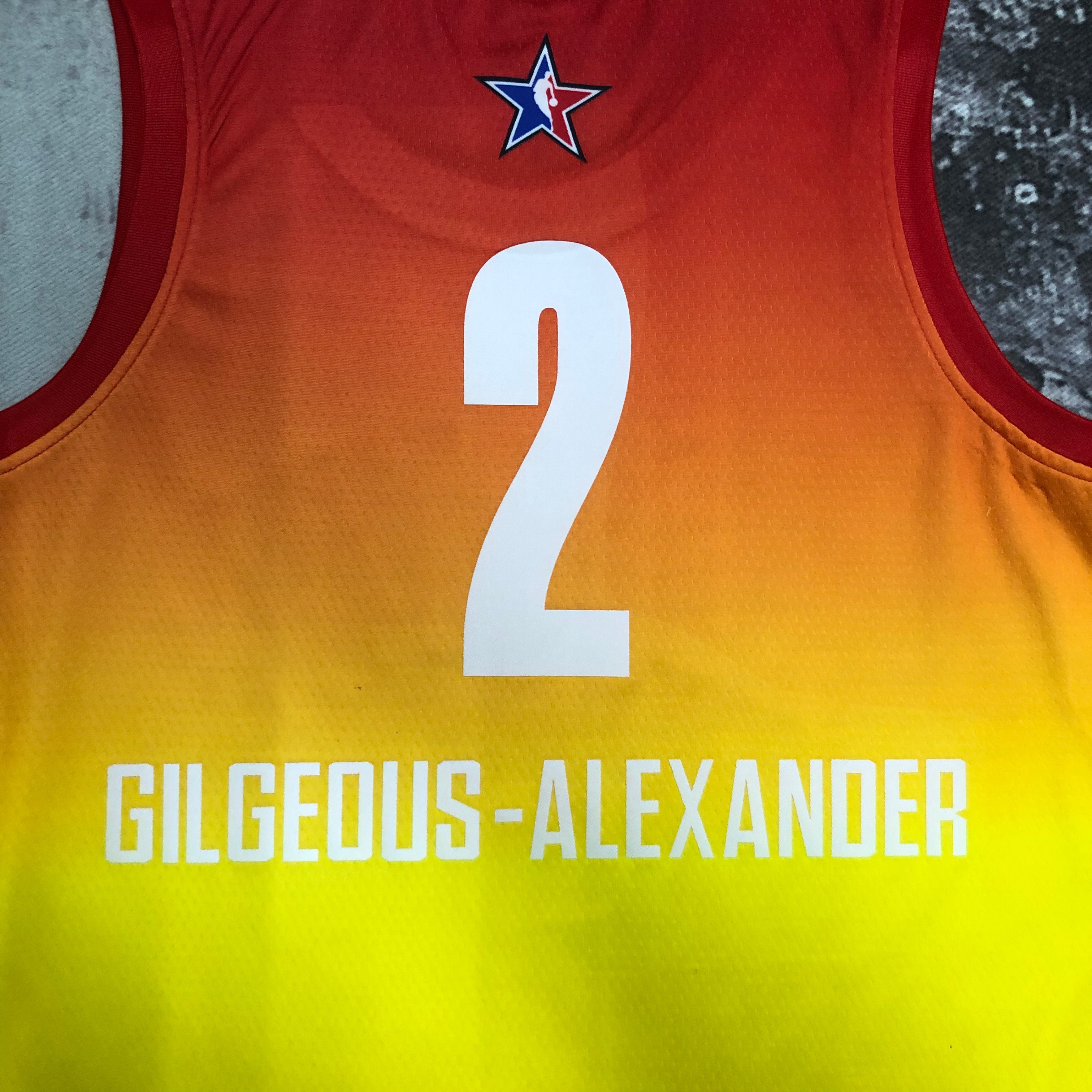 2023 NBA All Star Yellow  2#ALEXANDER  Hot Pressed Jersey