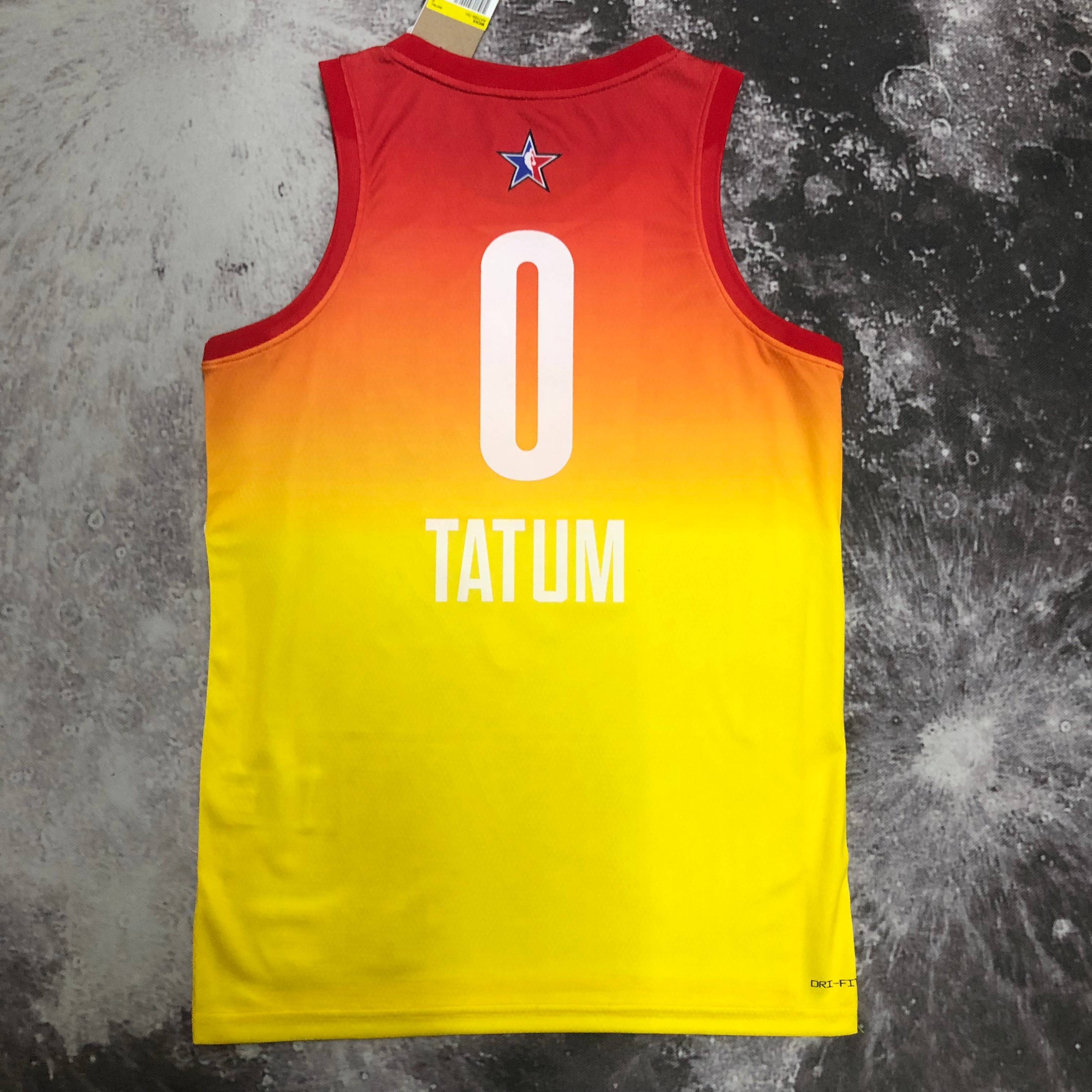 2023 NBA All Star Yellow  0#TATUM  Hot Pressed Jersey