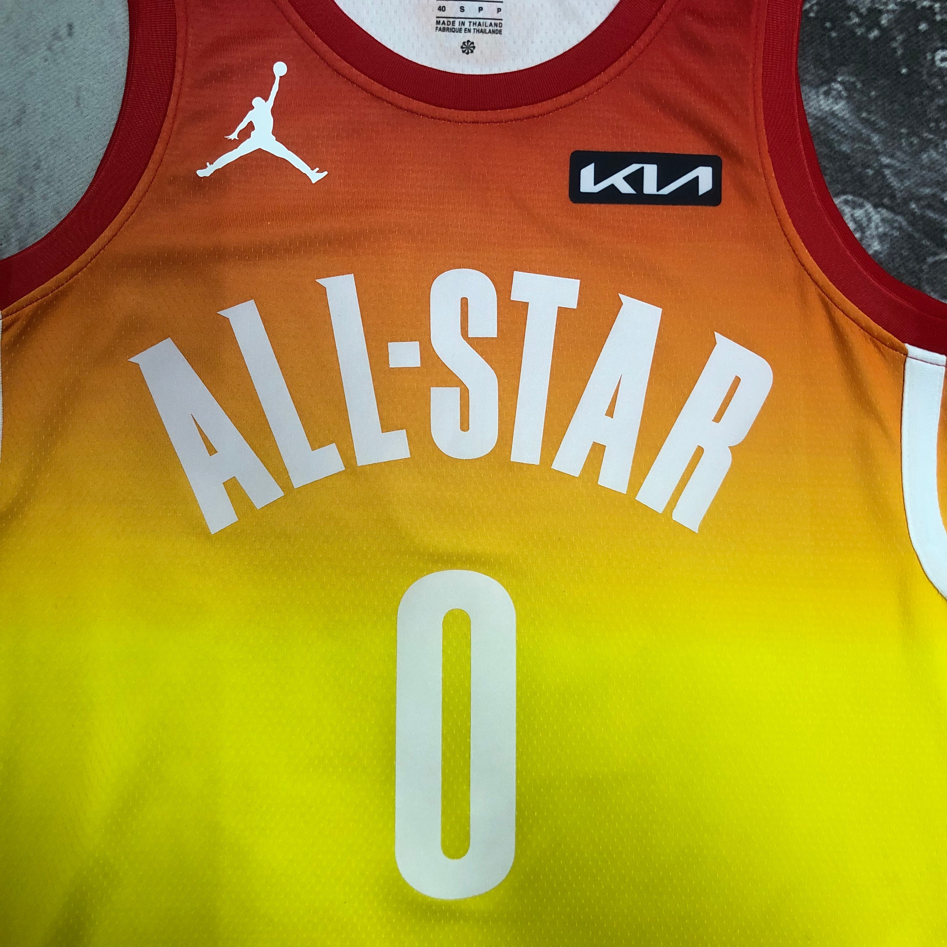 2023 NBA All Star Yellow  0#TATUM  Hot Pressed Jersey