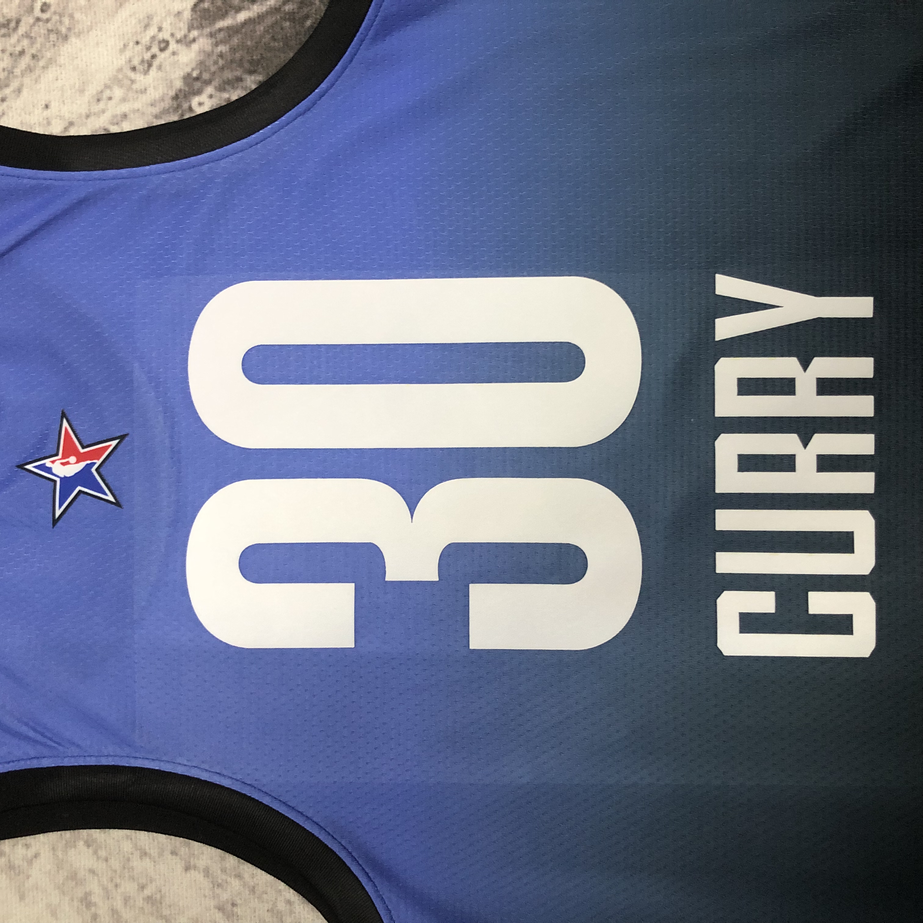 2023 NBA All Star Blue  30#CURRY Hot Pressed Jersey