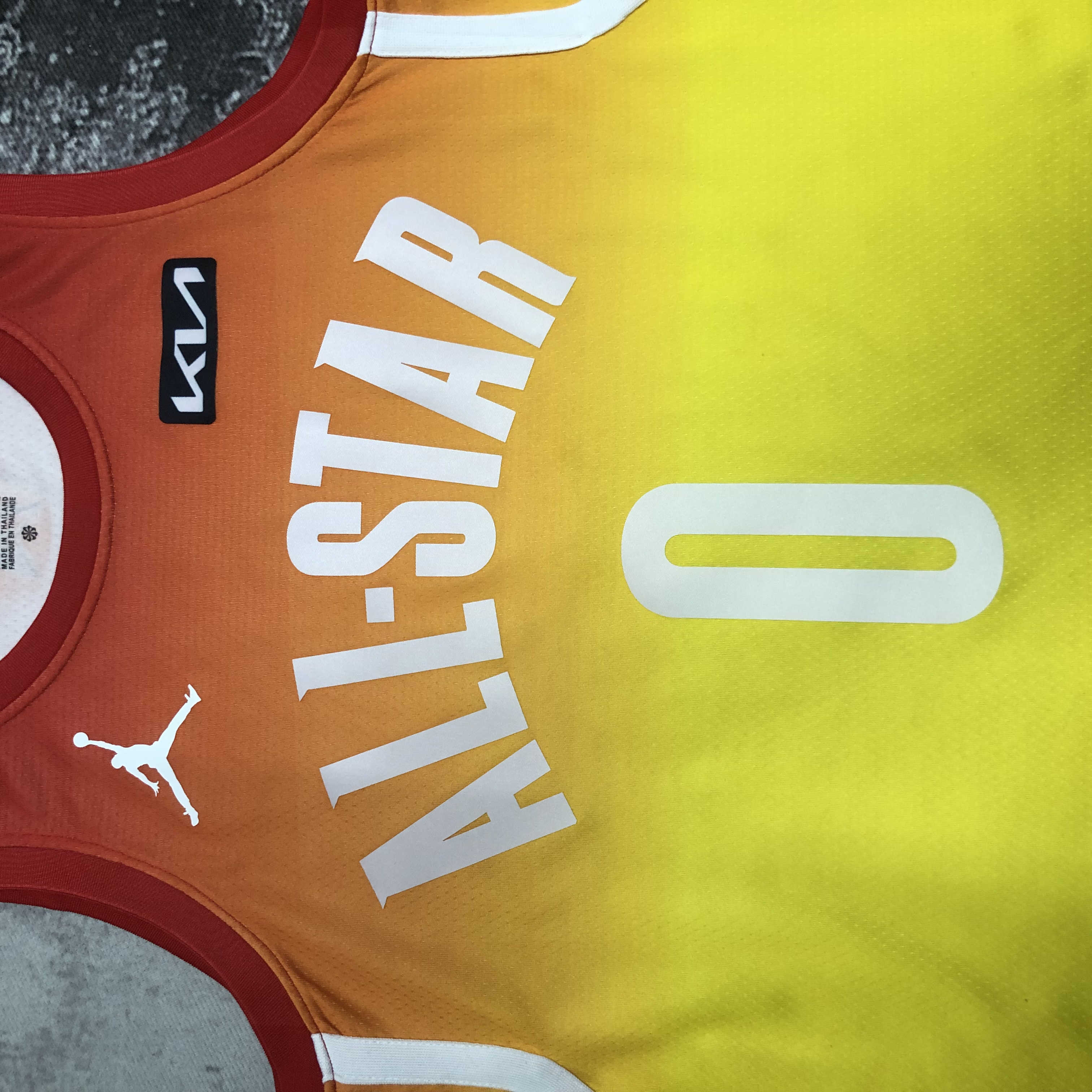 2023 NBA All Star Yellow  0#LILLARD  Hot Pressed Jersey