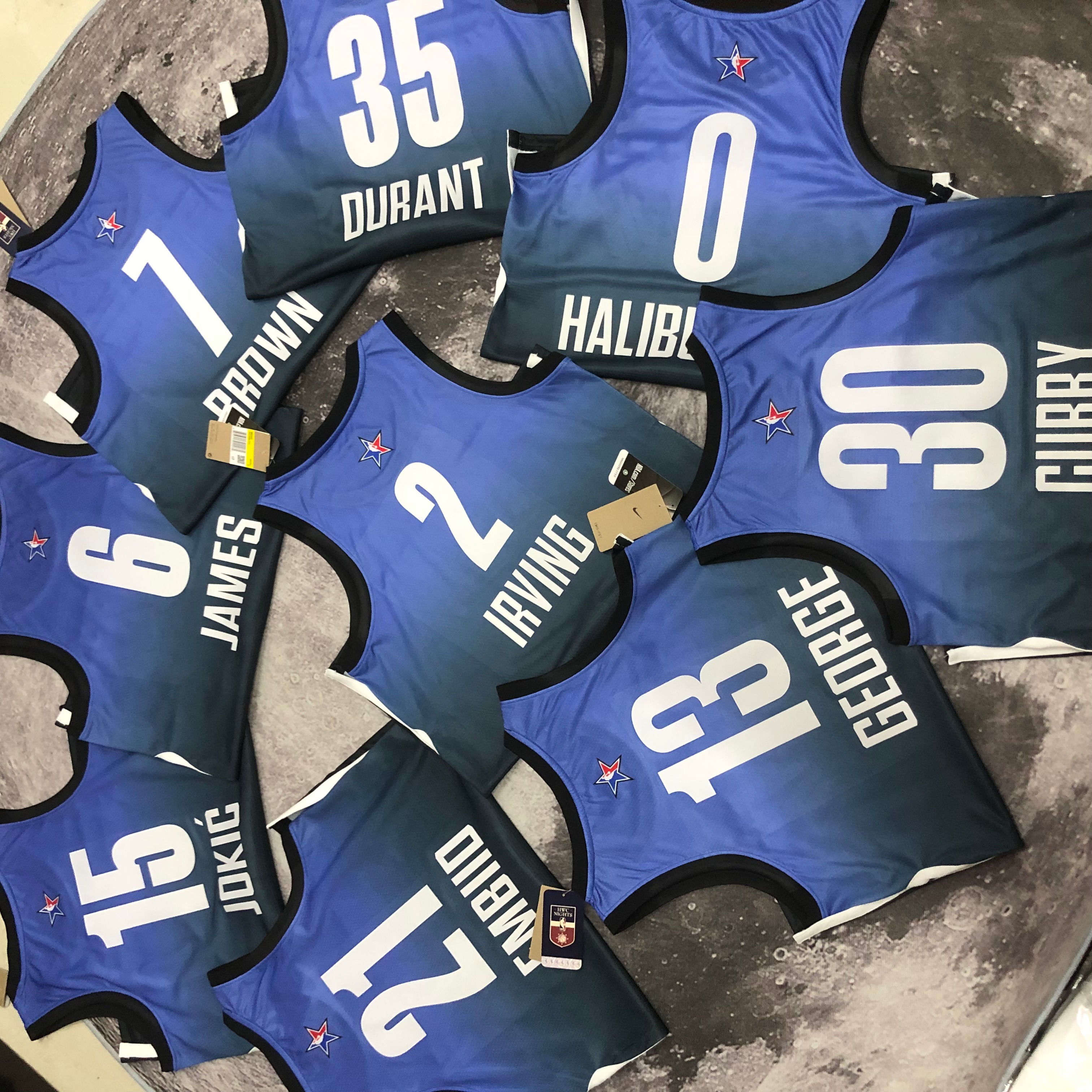 2023 NBA All Star Blue 15#JOKIC  Hot Pressed Jersey
