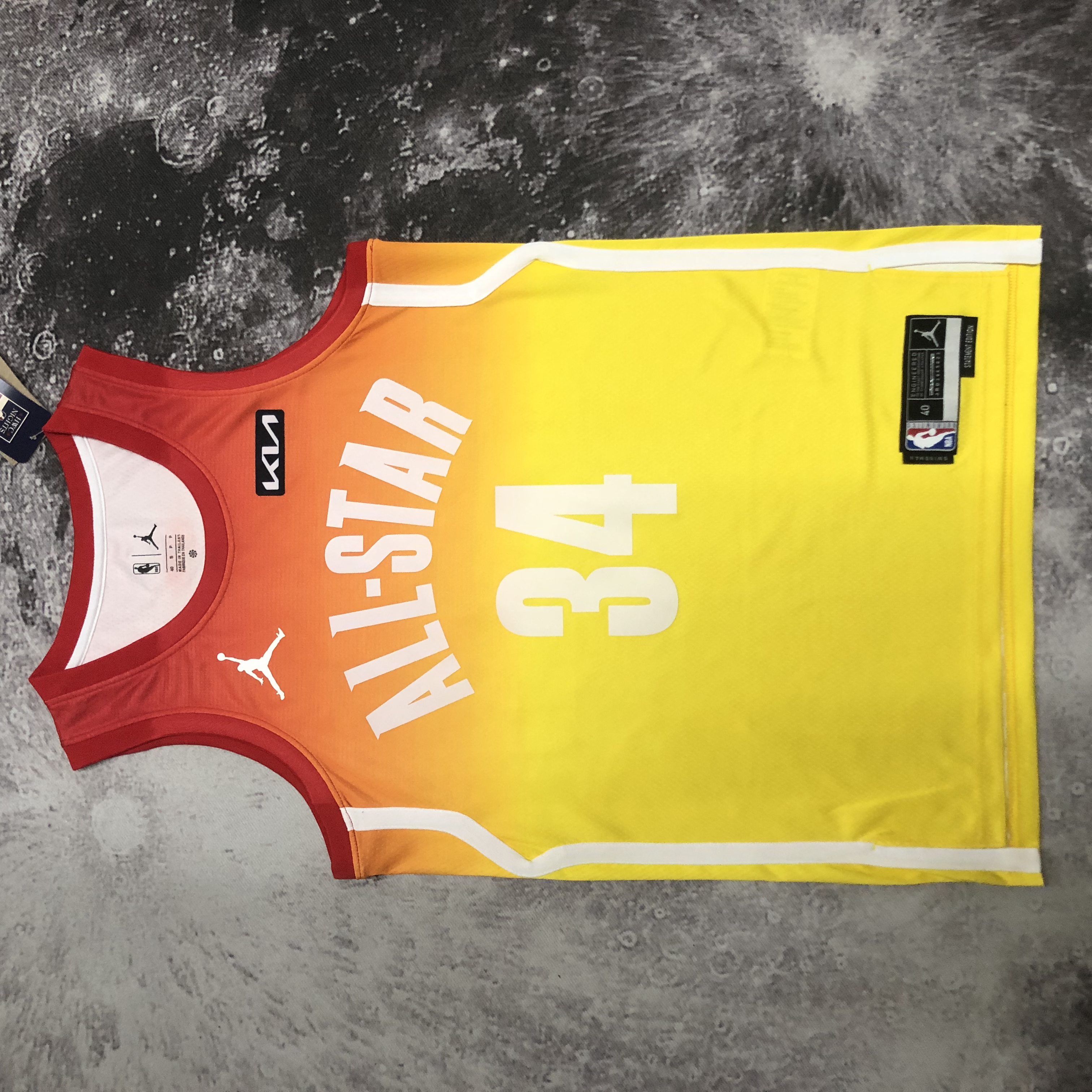 2023 NBA All Star Yellow  34#ANTETOKOUNMPO  Hot Pressed Jersey