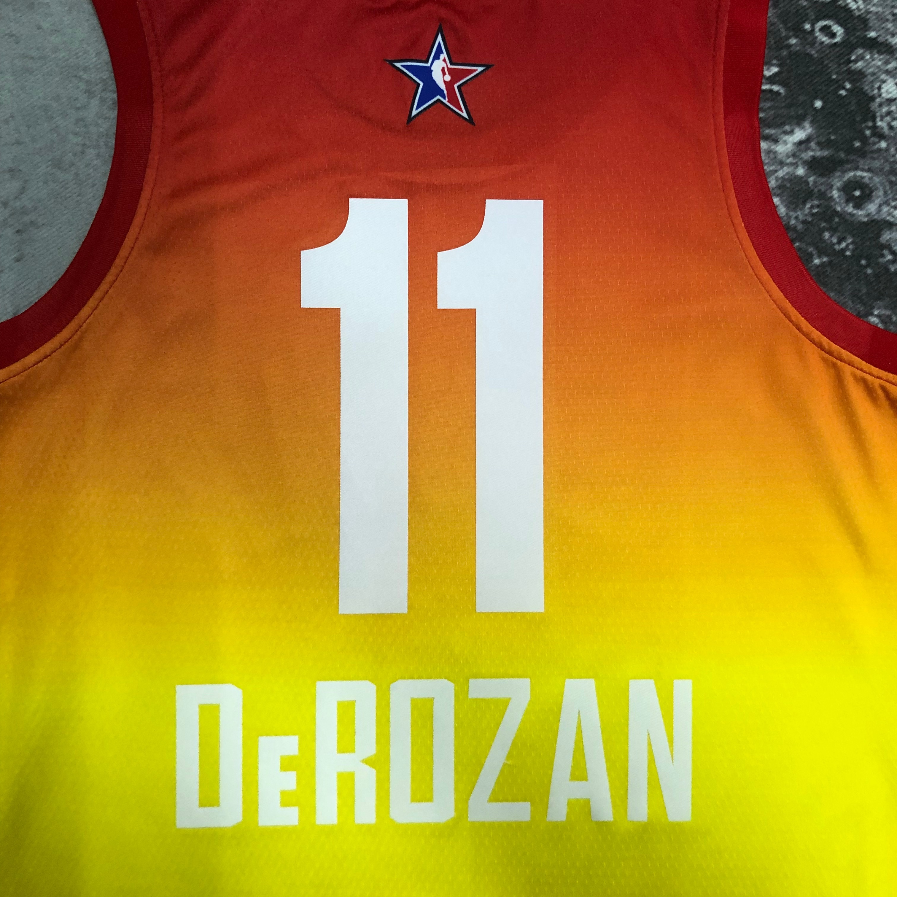 2023 NBA All Star Yellow  11#DeROZAN  Hot Pressed Jersey