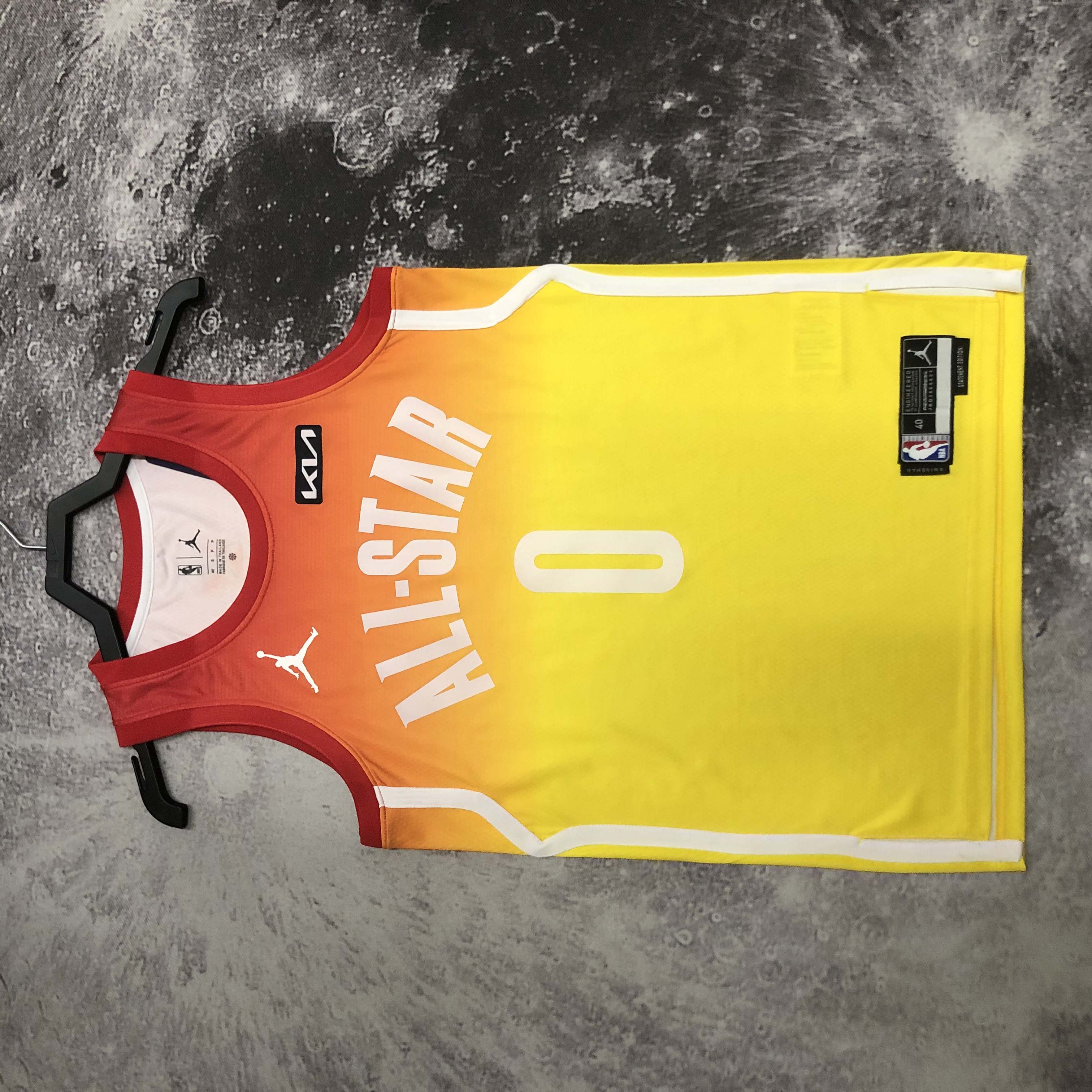2023 NBA All Star Yellow  0#LILLARD  Hot Pressed Jersey