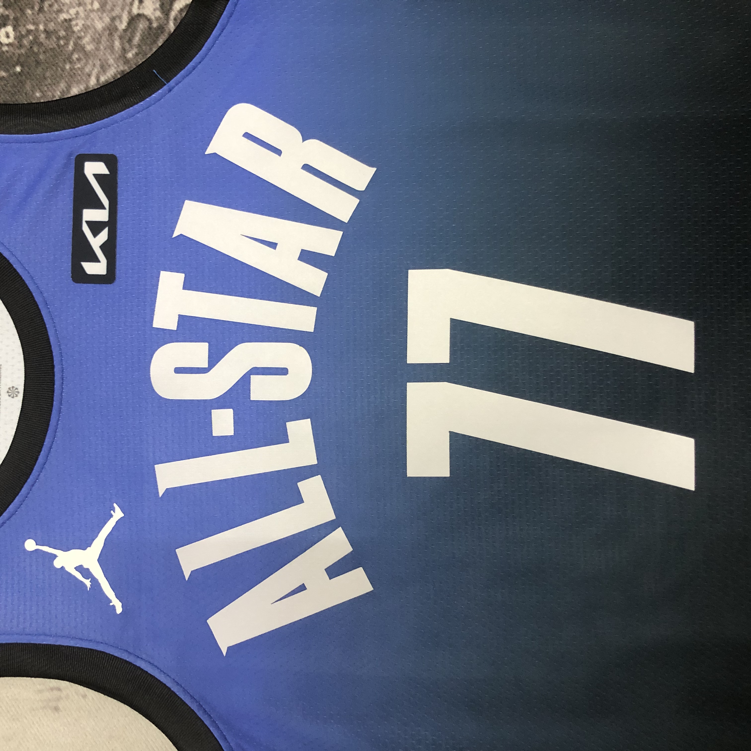 2023 NBA All Star Blue  77#DONCIC Hot Pressed Jersey