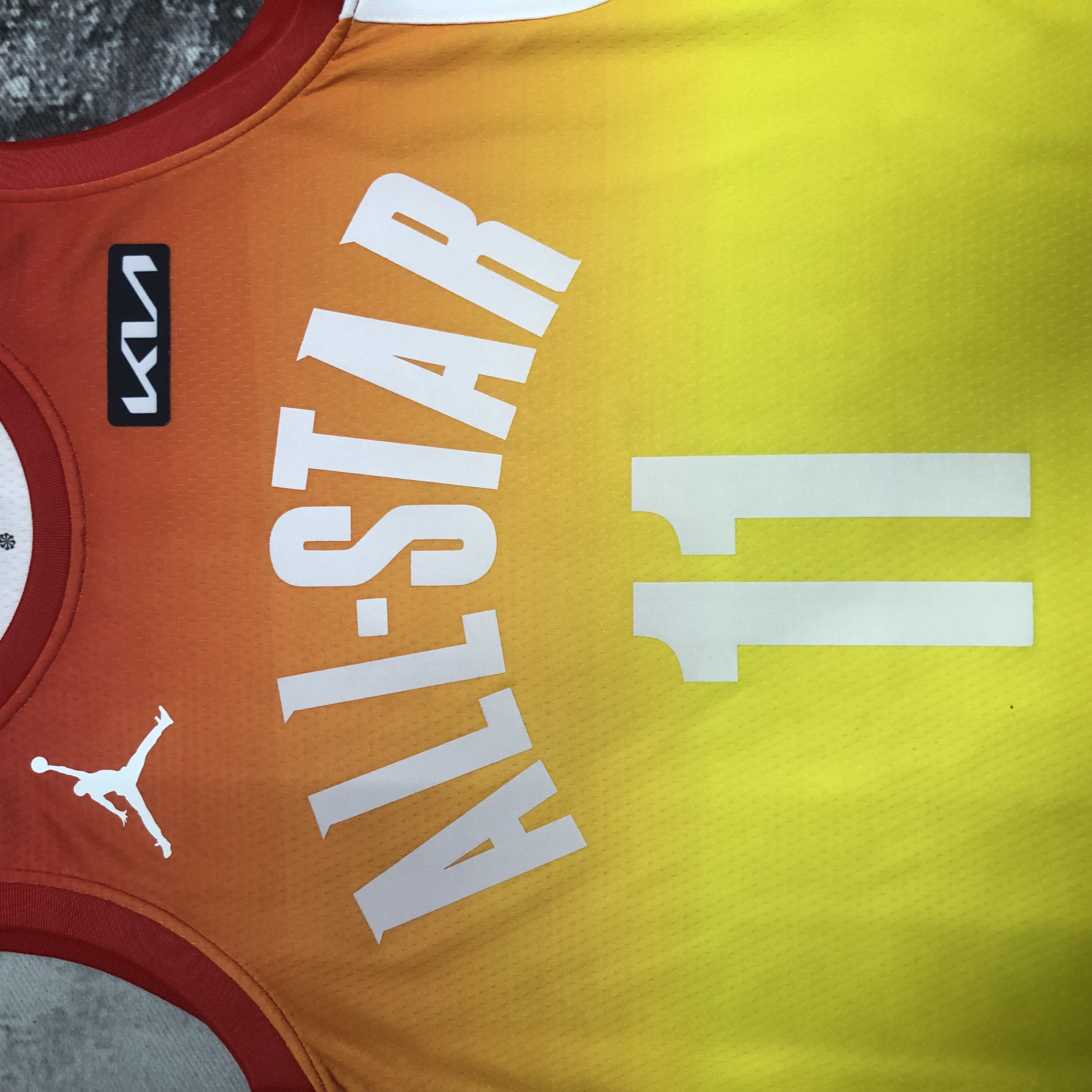 2023 NBA All Star Yellow  11#DeROZAN  Hot Pressed Jersey