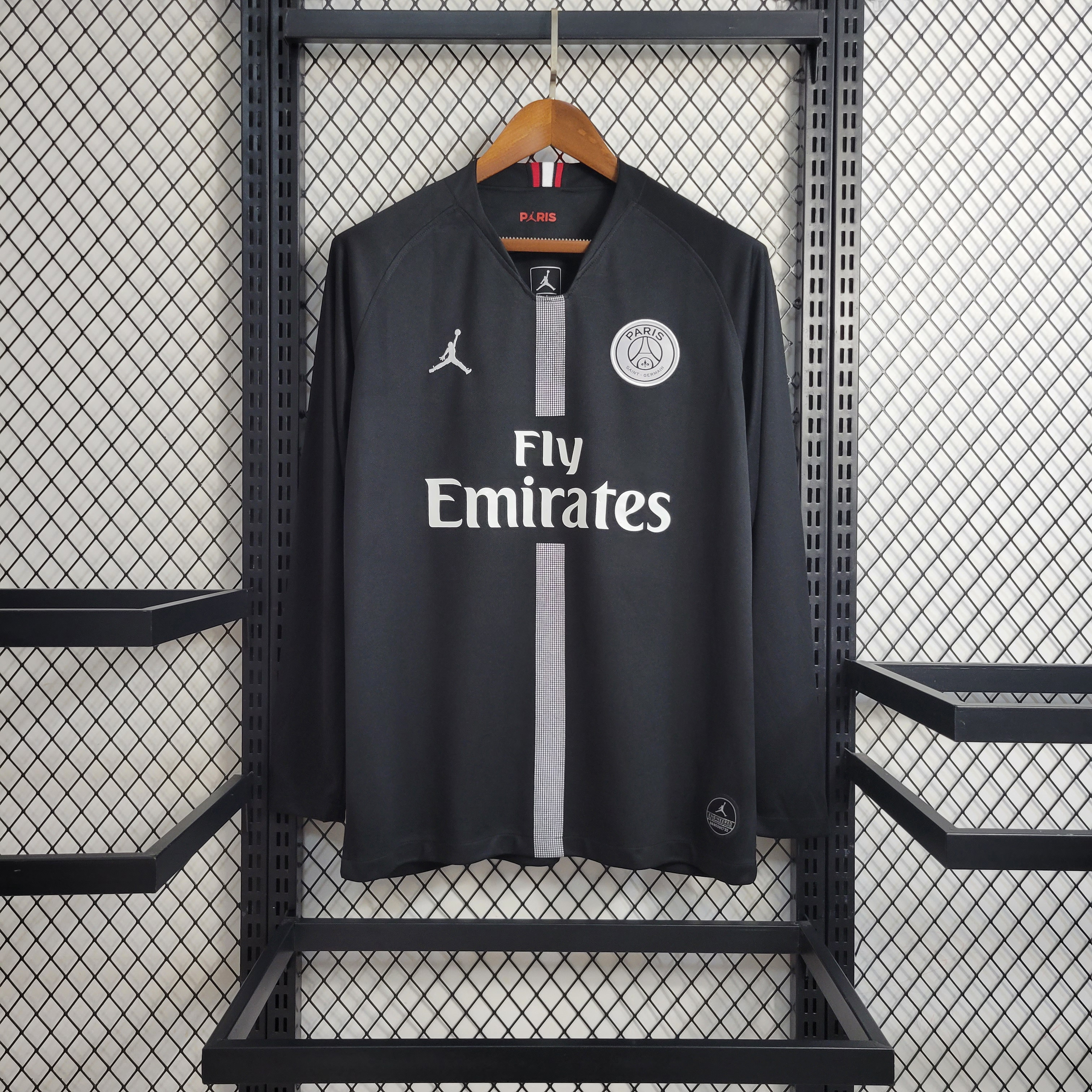 18-19 PSG Black Retro Long Sleeve Jersey/18-19 PSG复古长袖