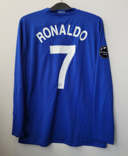 08-09 Manchester United Blue Long Sleeve Retro Jersey/08-09曼联蓝色长袖