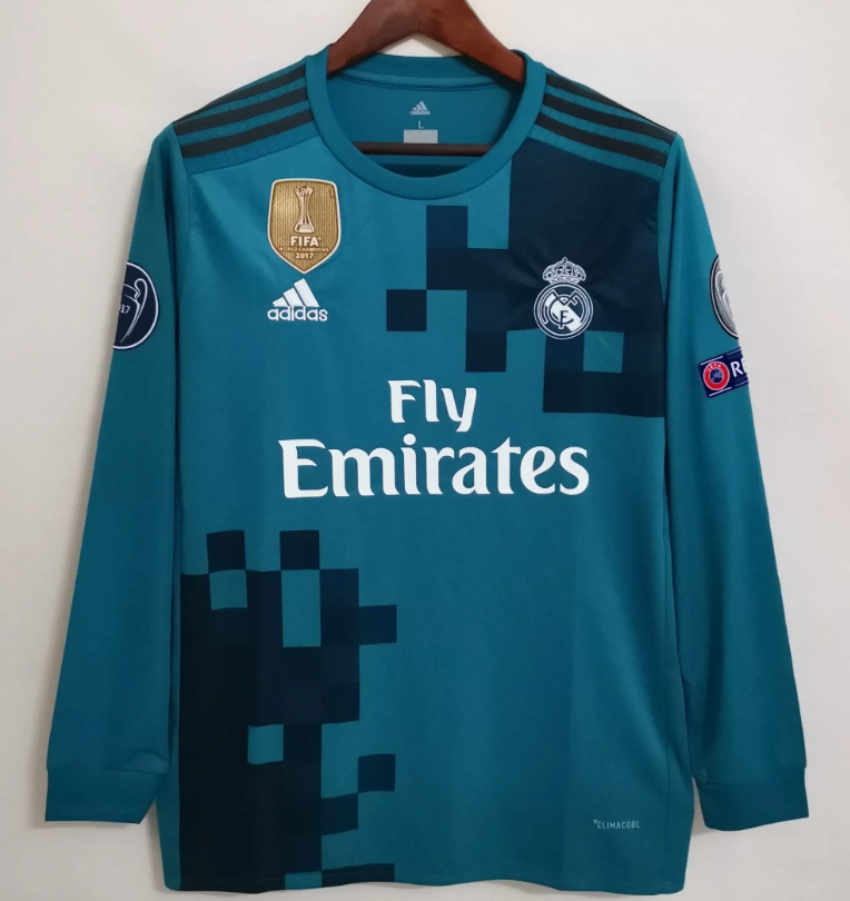 17-18 Real Madrid Third Long Sleeve Retro Jersey/17-18 皇马第二客场长袖