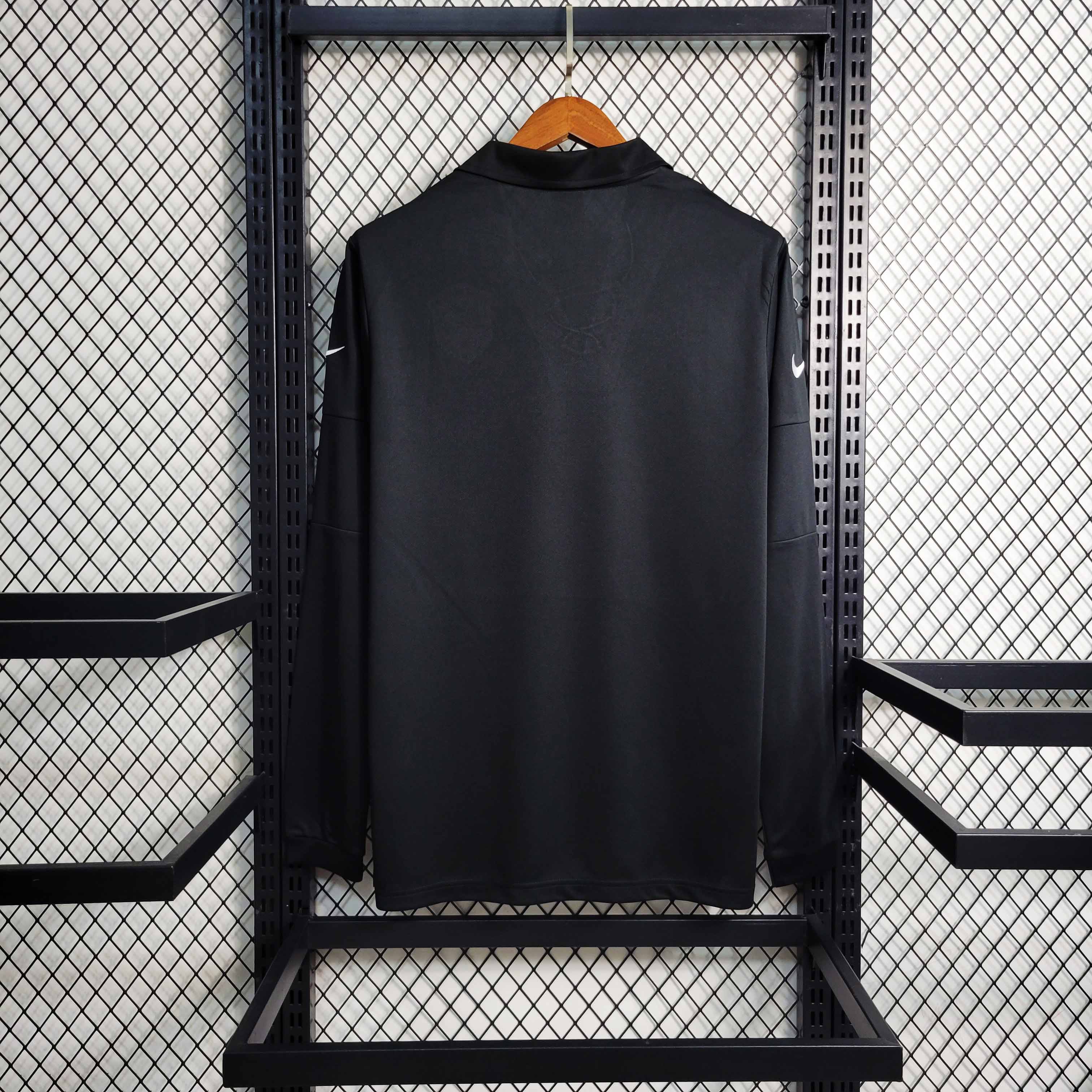 2004 Brazil Black Long Sleeve Retro Jersey/2004 巴西黑色长袖