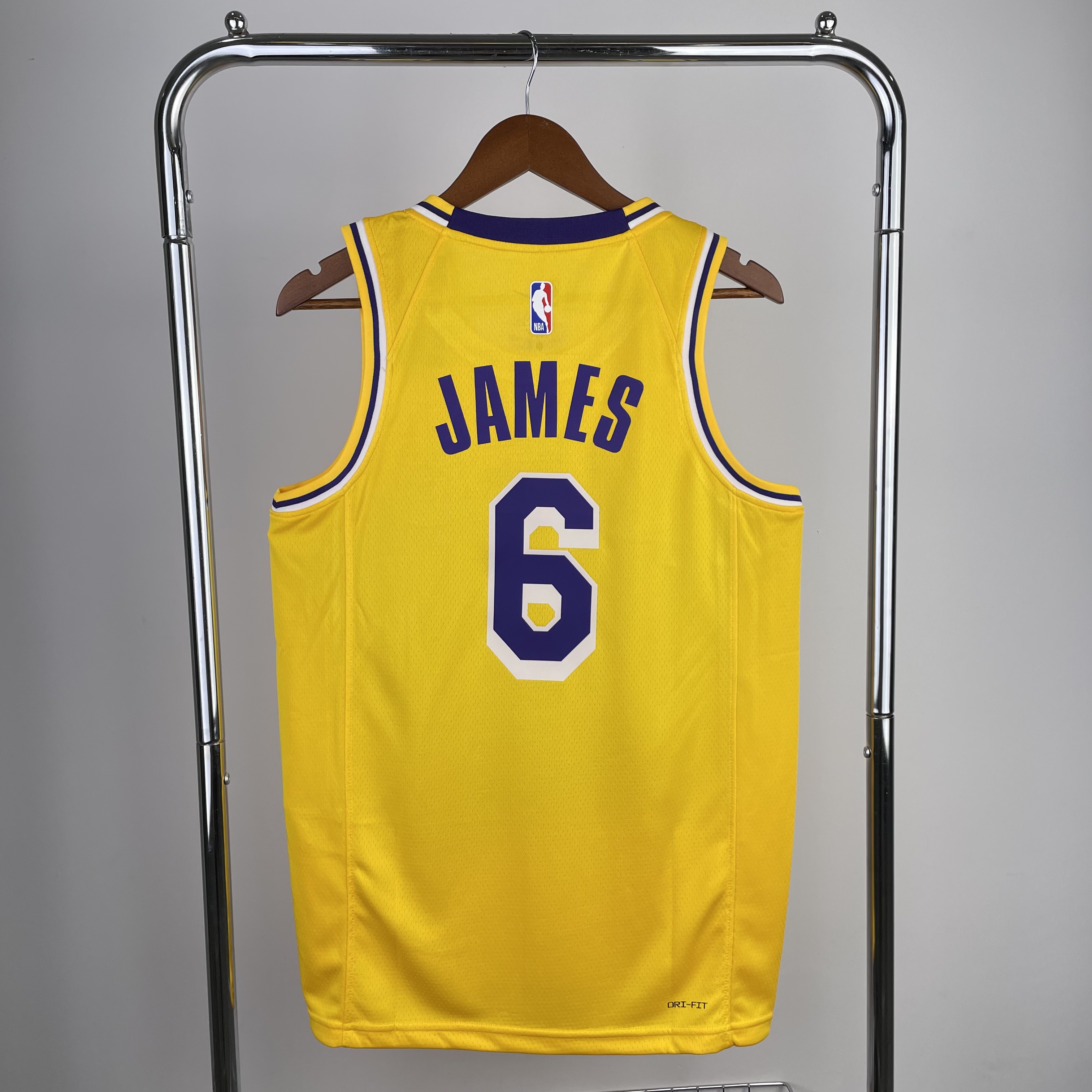 2023 Lakers Yellow 6#JAMES  Hot Pressed Jersey