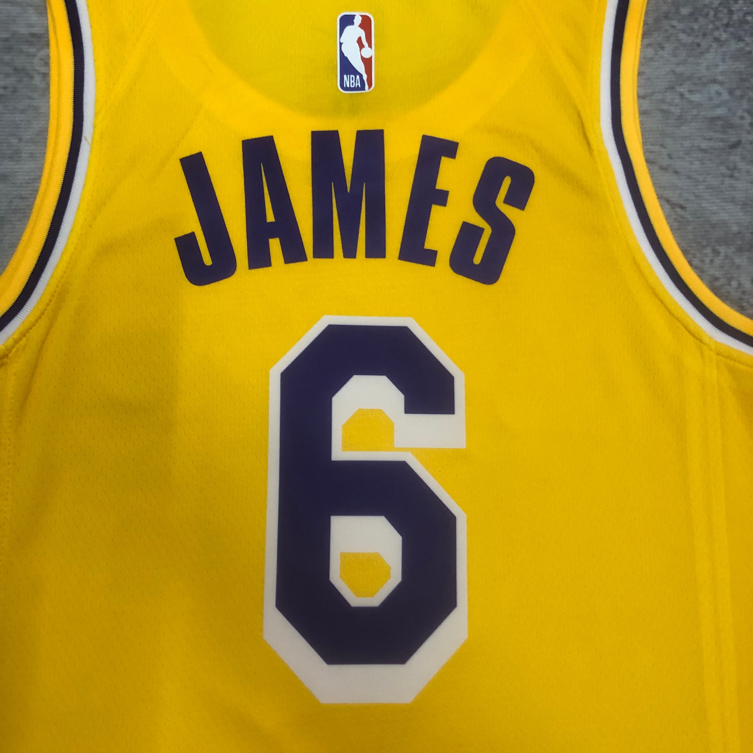 2023 Lakers Yellow 6#JAMES  Hot Pressed Jersey
