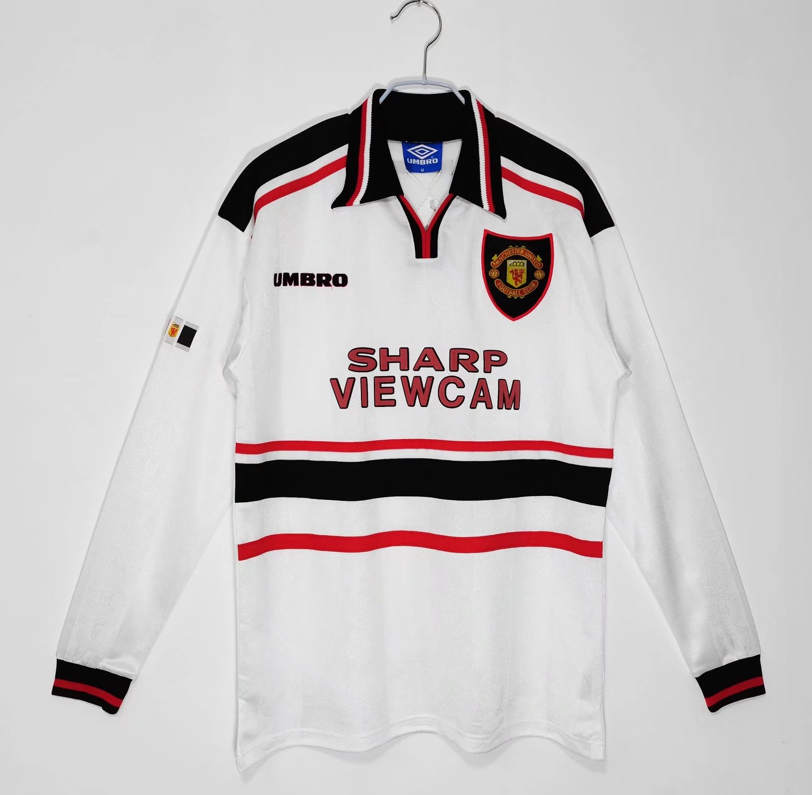 1998-99 Manchester United Away Long Sleeve Retro Jersey/98-99 曼联客场长袖