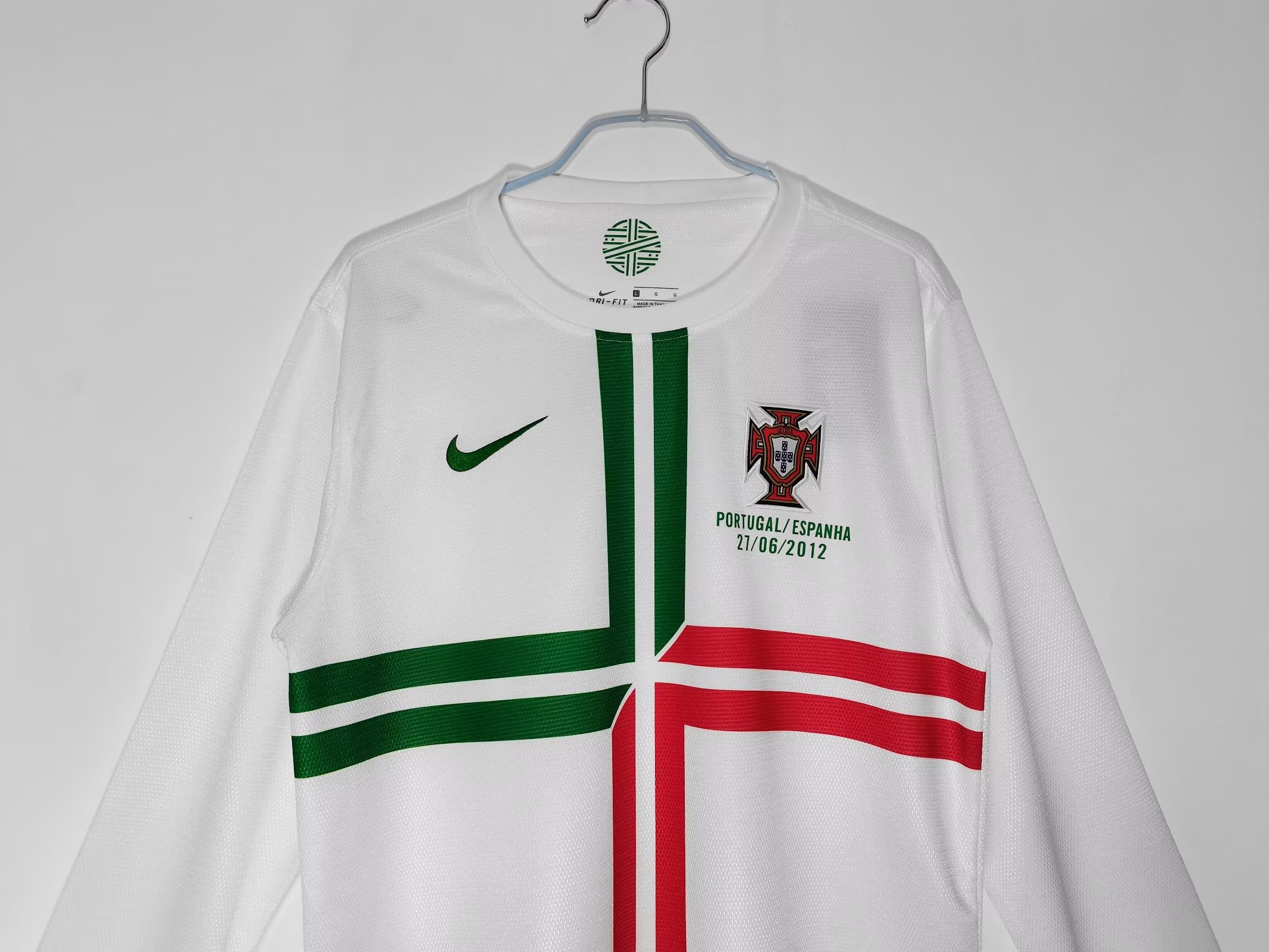 2012-13 Portugal Away Long Sleeve Retro Jersey/12-13 葡萄牙客场长袖