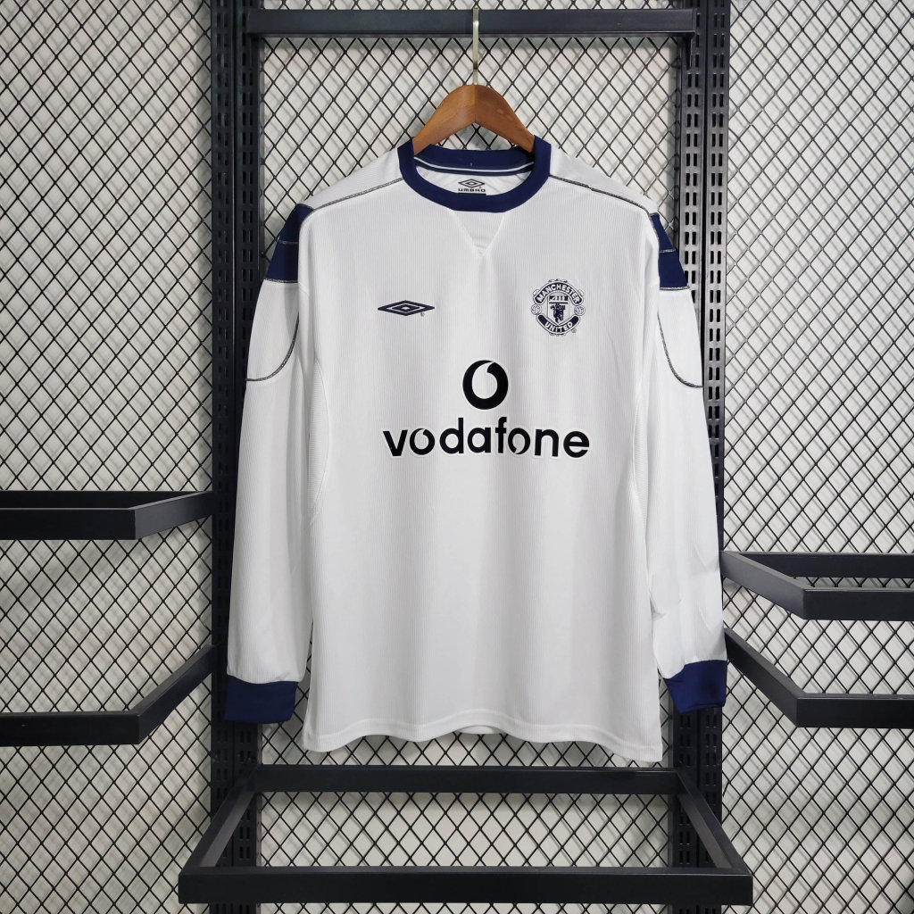 1999-00 Manchester United Away Long Sleeve Retro Jersey/99-00曼联客场长袖