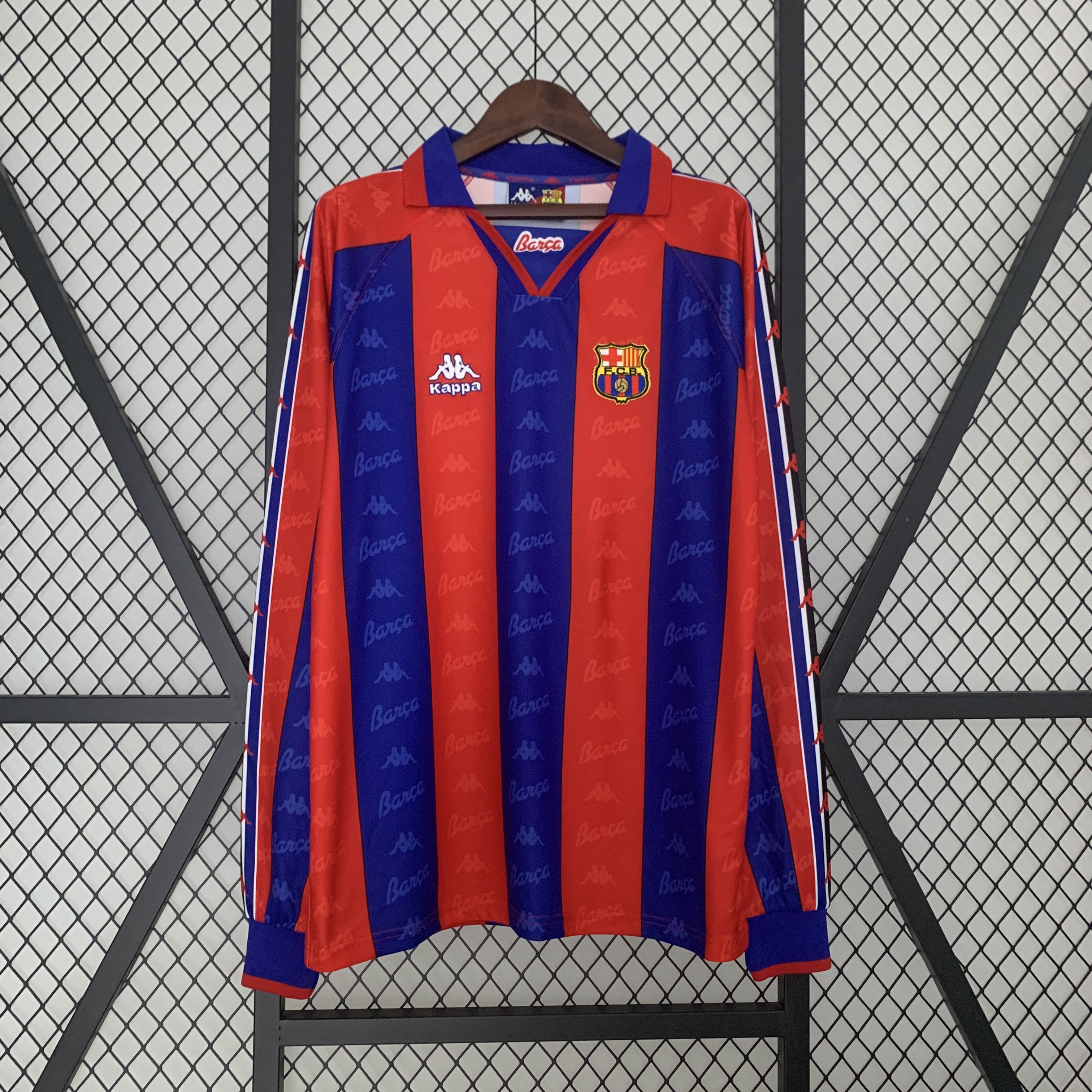 1996-97 Barcelona Home Long Sleeve Retro Jersey/96-97巴萨主场长袖