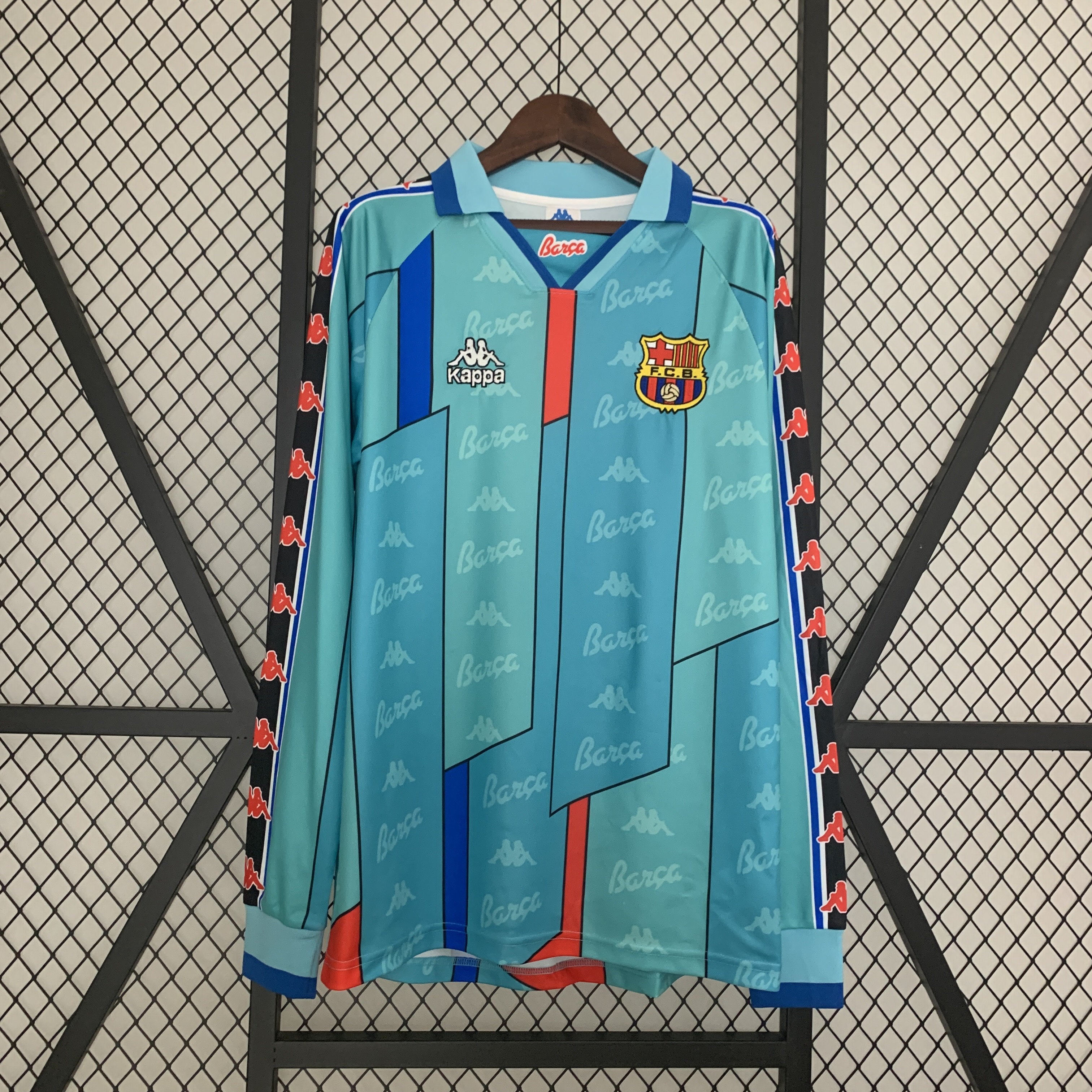 1996-97 Barcelona Away Long Sleeve Retro Jersey/96-97巴萨客场长袖