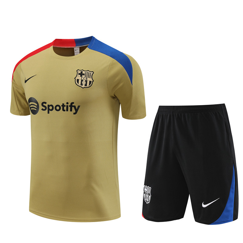 24-25 Barcelona Short Sleeve Training Suit/24-25短袖训练服巴萨金色