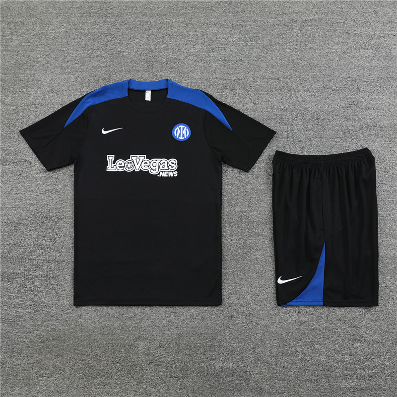 24-25 Inter Milan Short Sleeve Training Suit/24-25短袖训练服国米黑色