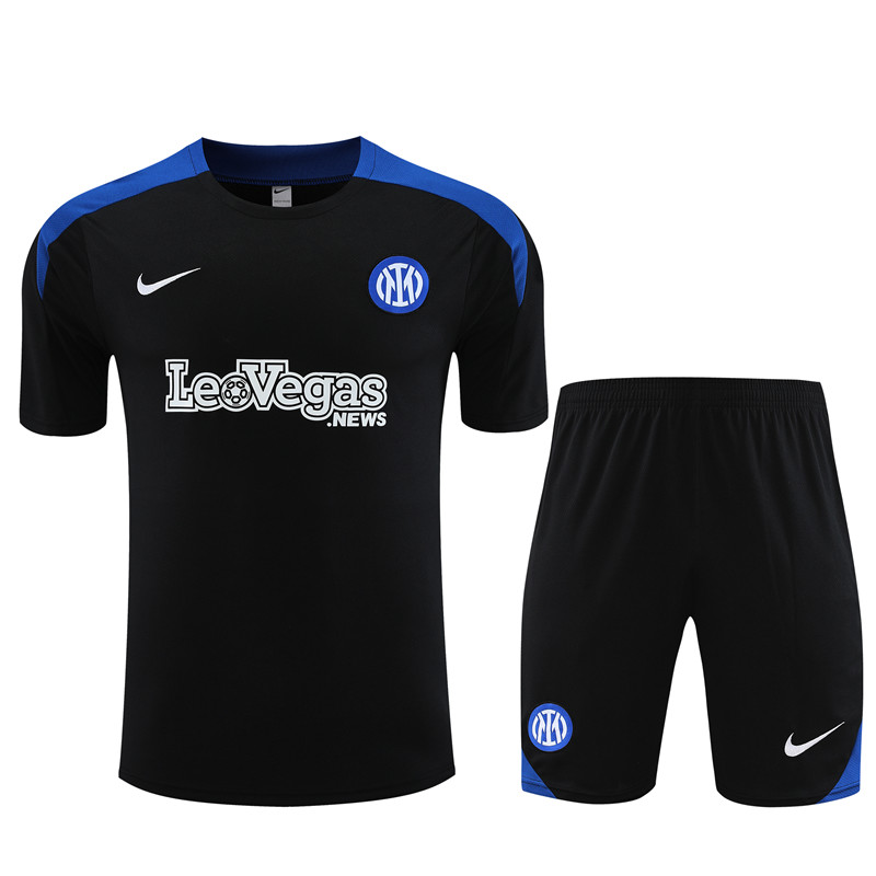 24-25 Inter Milan Short Sleeve Training Suit/24-25短袖训练服国米黑色