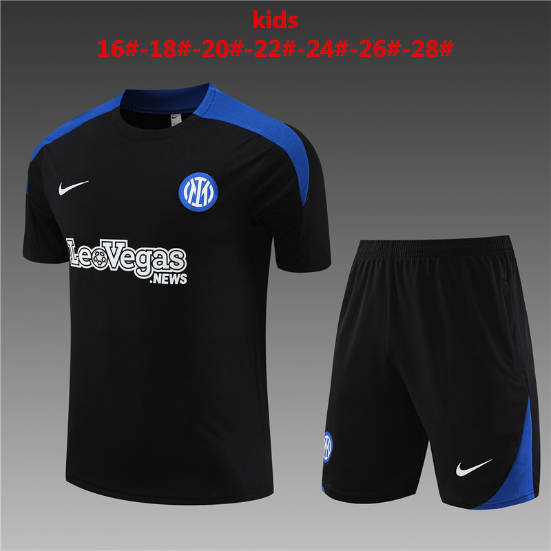 24-25 Inter Milan Short Sleeve Training Suit/24-25短袖训练服国米黑色