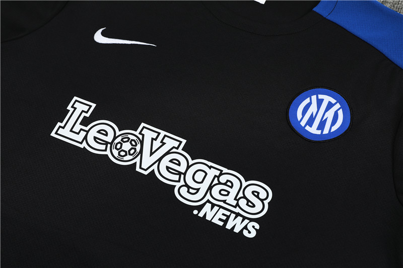 24-25 Inter Milan Short Sleeve Training Suit/24-25短袖训练服国米黑色