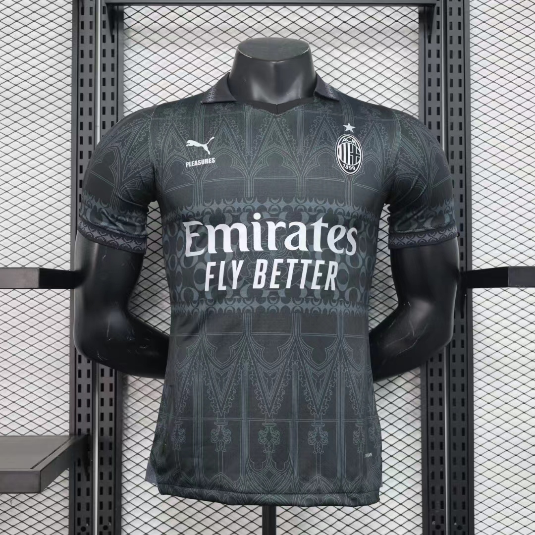24-25 AC Milan Special Player Jersey/24-25AC联名款特别黑色球员版