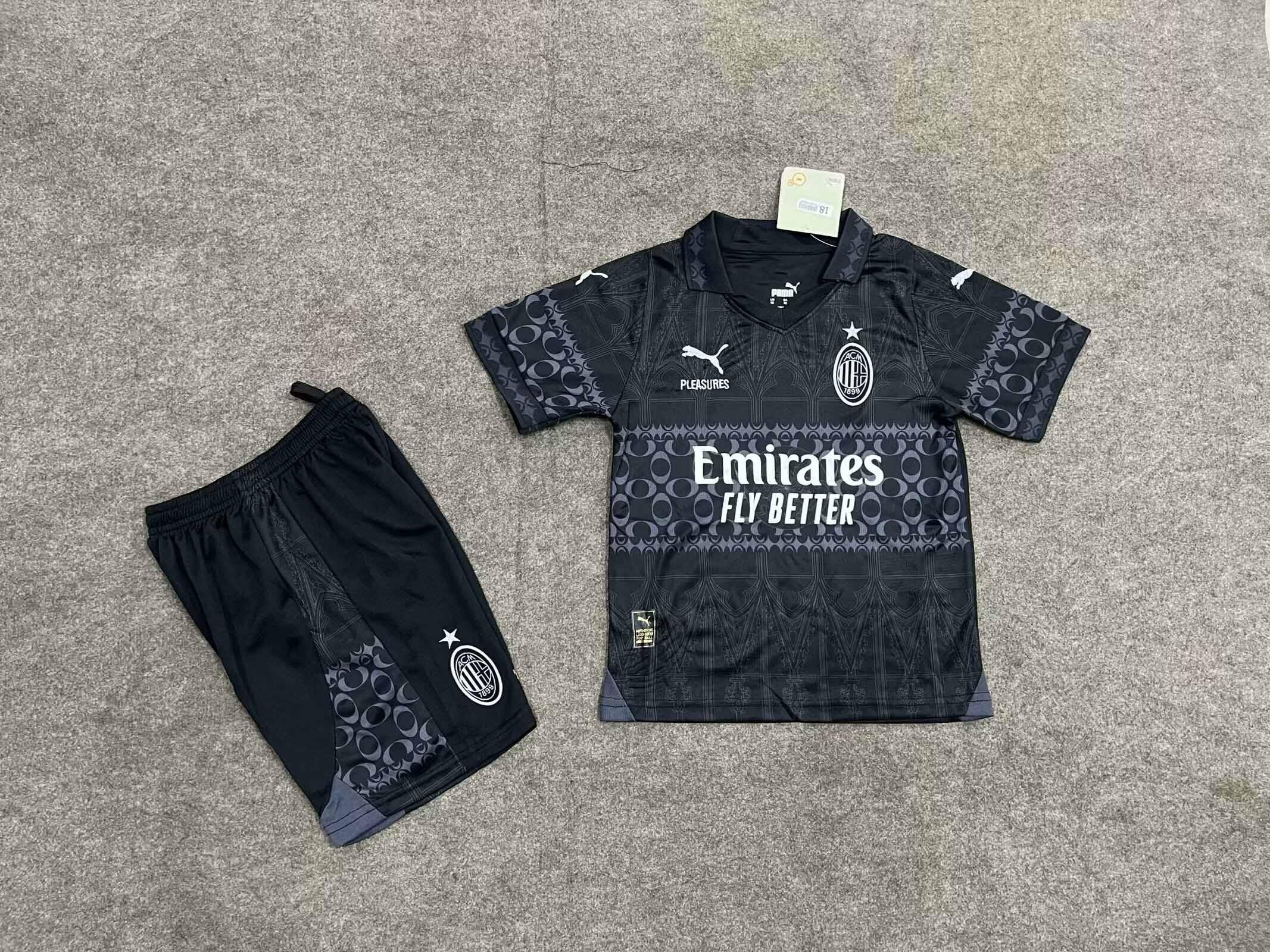 24-25  AC Milan Speical Jersey Black Kid Kit/ 24-25 AC米兰特别款黑色童装