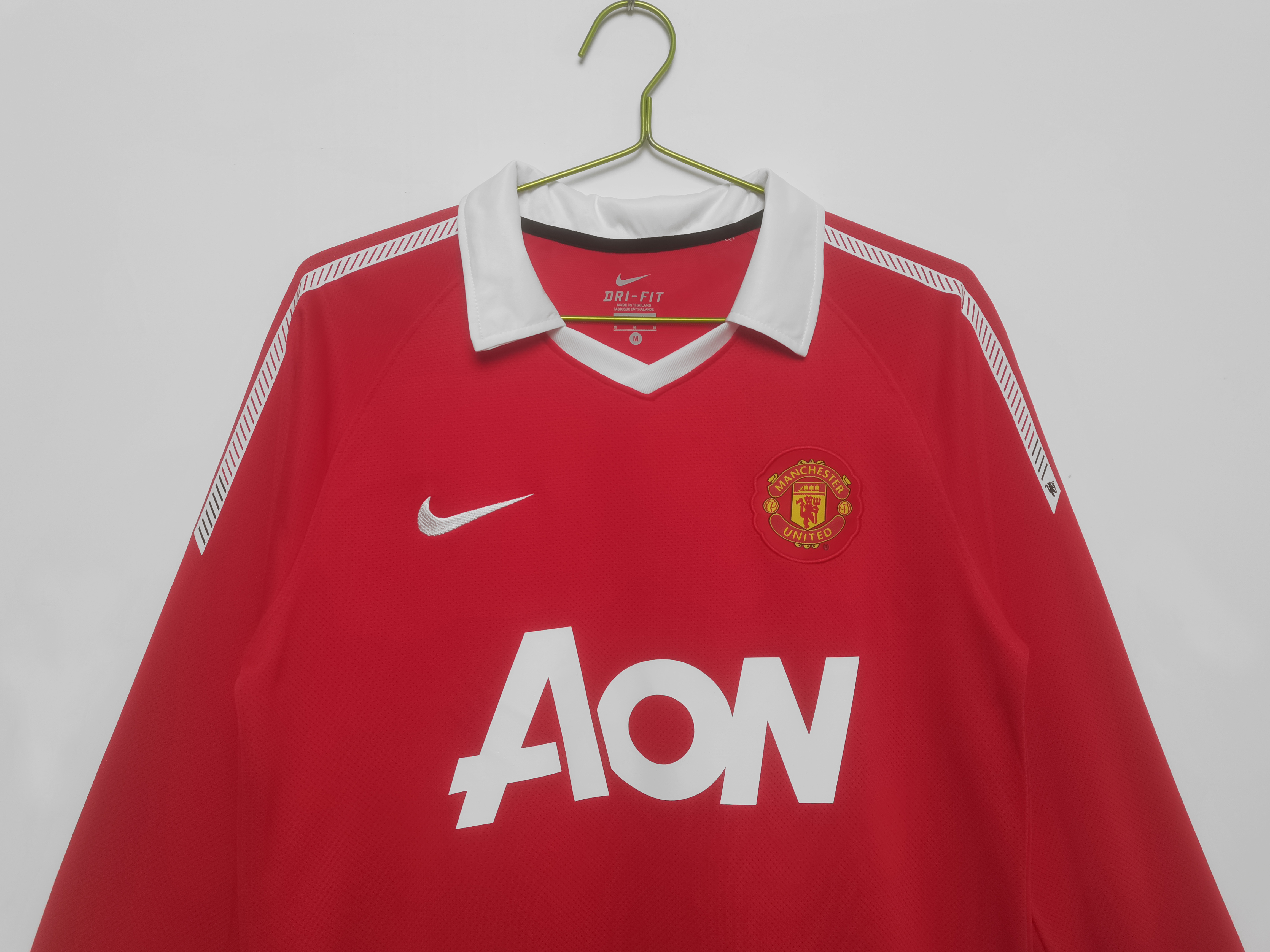 10-11 Manchester United Home Long Sleeve Retro Jersey/10-11曼联主场长袖复古