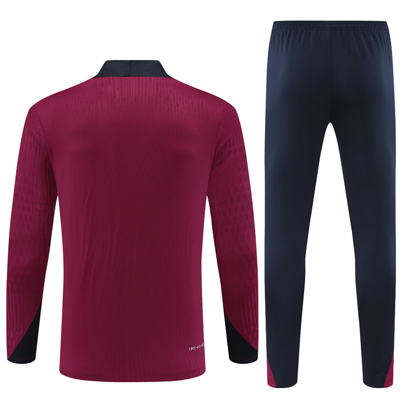 2024 England Red Player Version Training Suit/2024英格兰红色半拉训练服,球员版