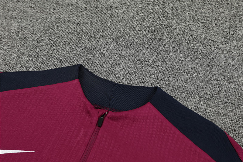 2024 England Red Player Version Training Suit/2024英格兰红色半拉训练服,球员版