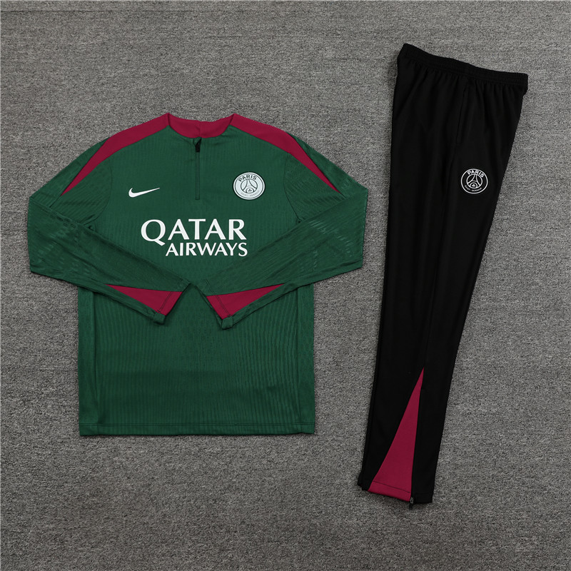 24-25 PSG Green Player Version Training Suit/24-25PSG巴黎半拉训练服,球员版